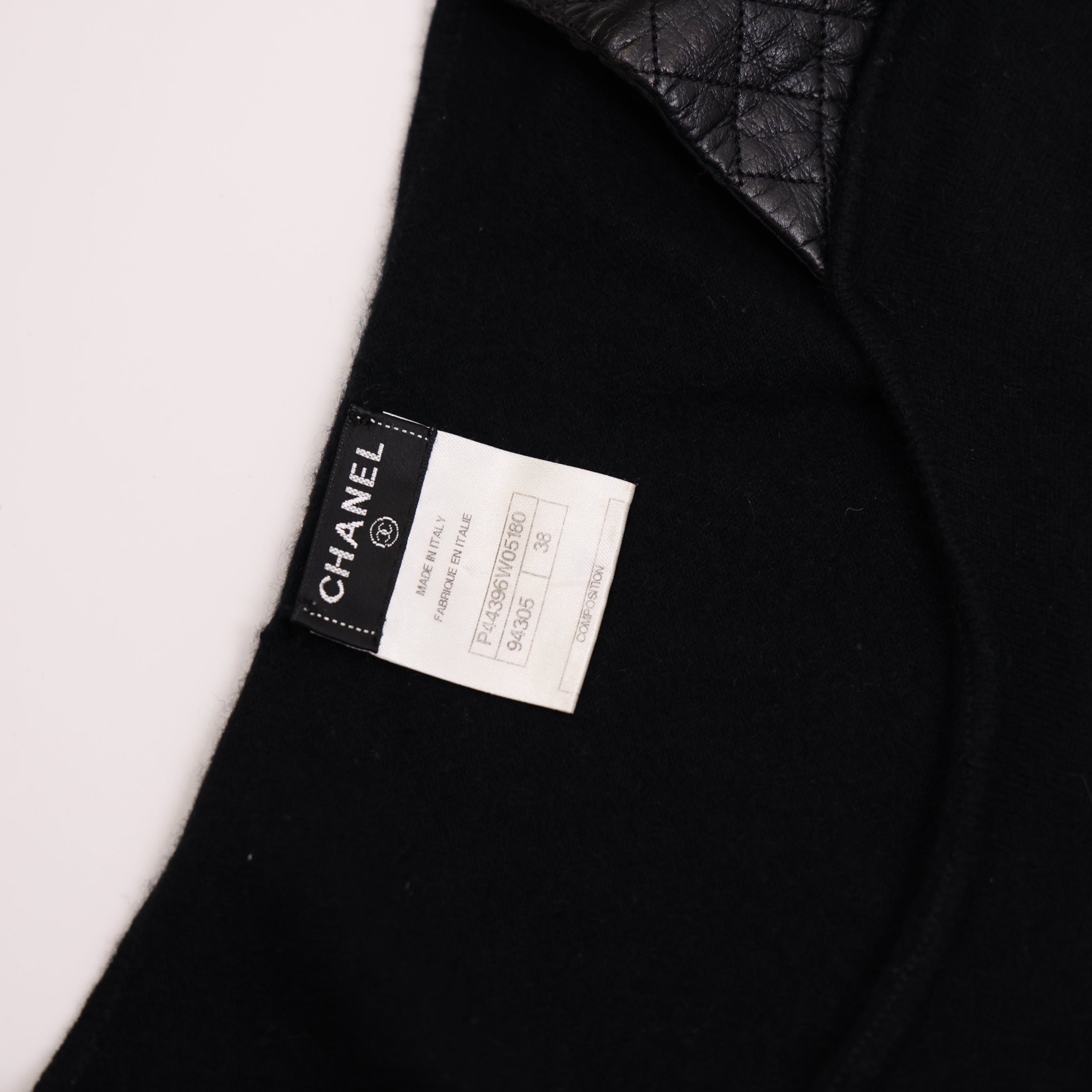 PRE OWNED- CHANEL Black Pocket Leather Dress Size 38 J0586C12904