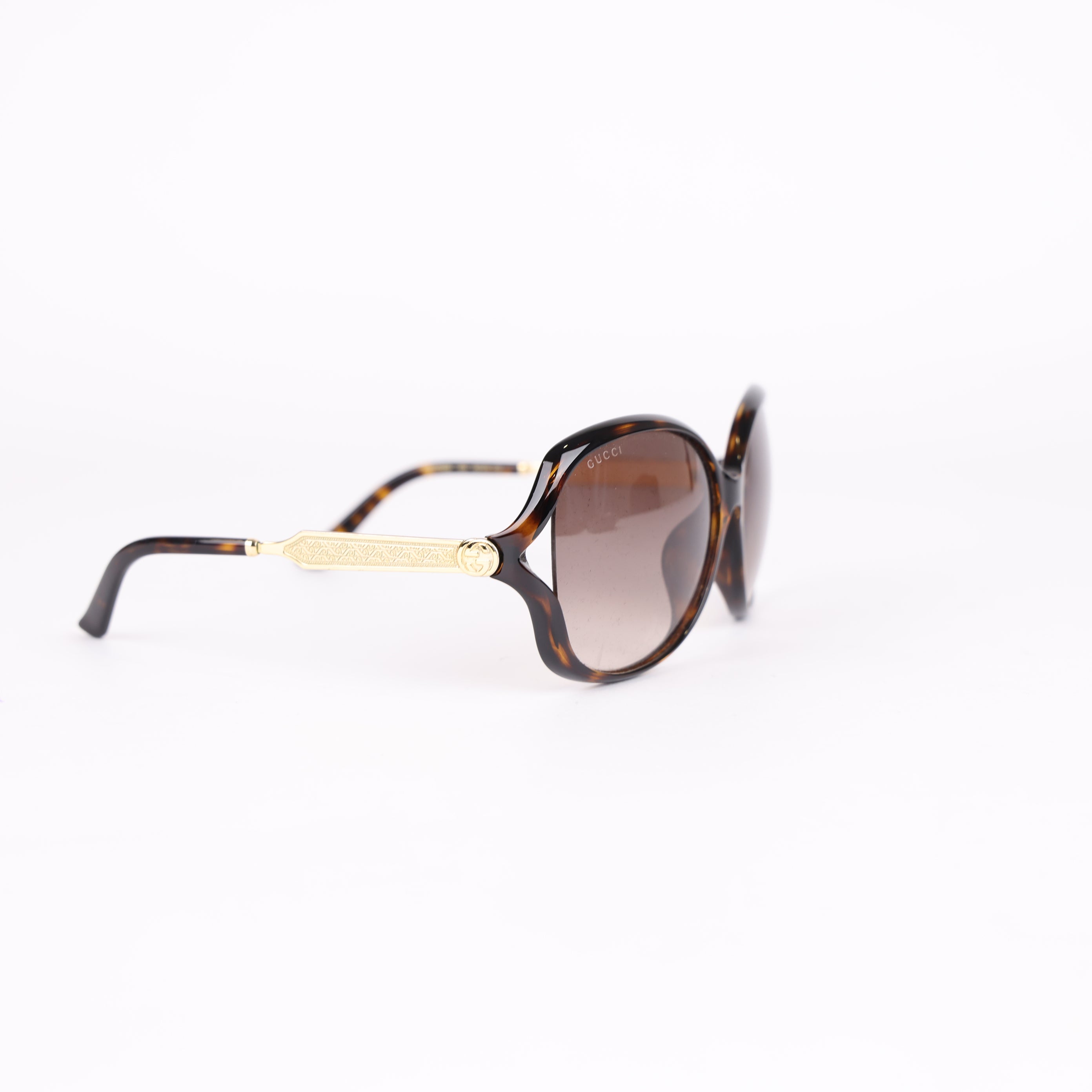 Gucci Tortoise Oversize Round Sunglasses- Pre Owned