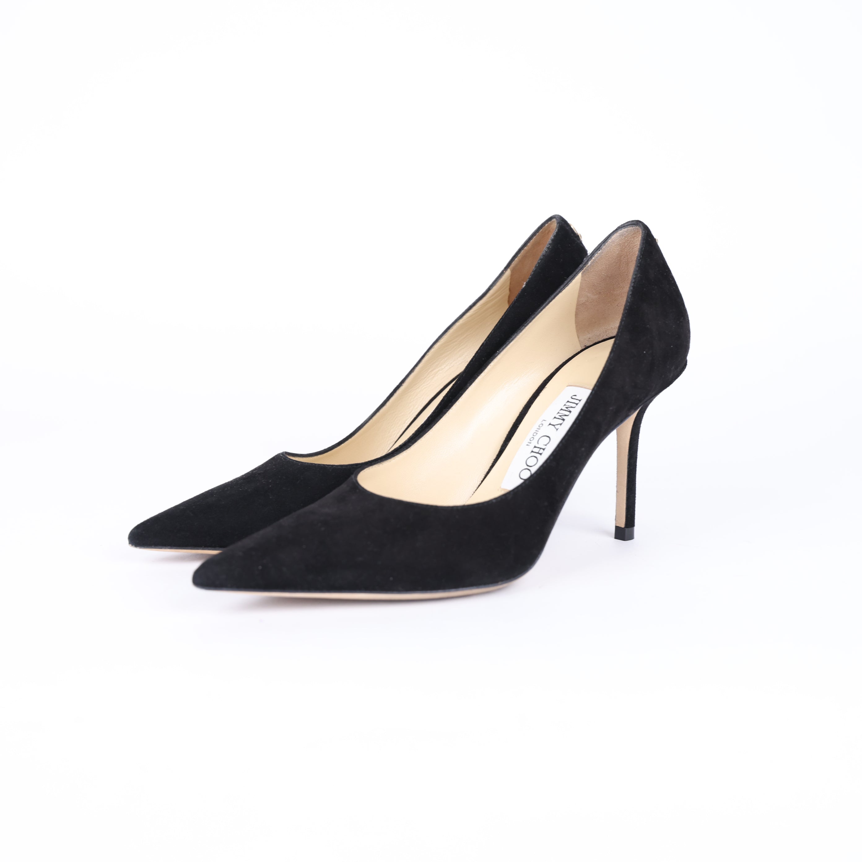 JIMMY CHOO Heels T Suede Black SIZE EU 35 UK2- Pre Owned