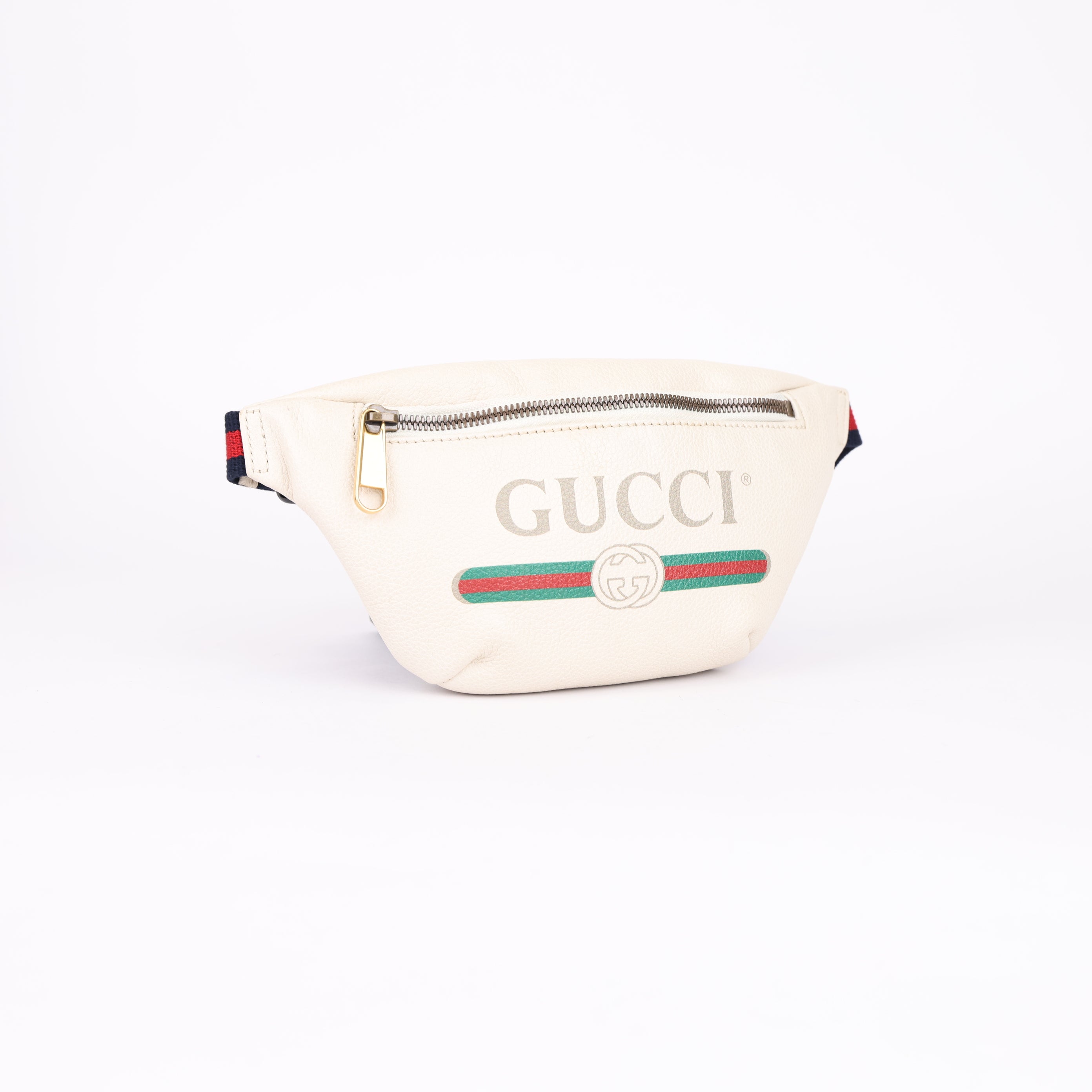 Gucci Print Belt Bag Vintage Logo Small White- Pre Owned