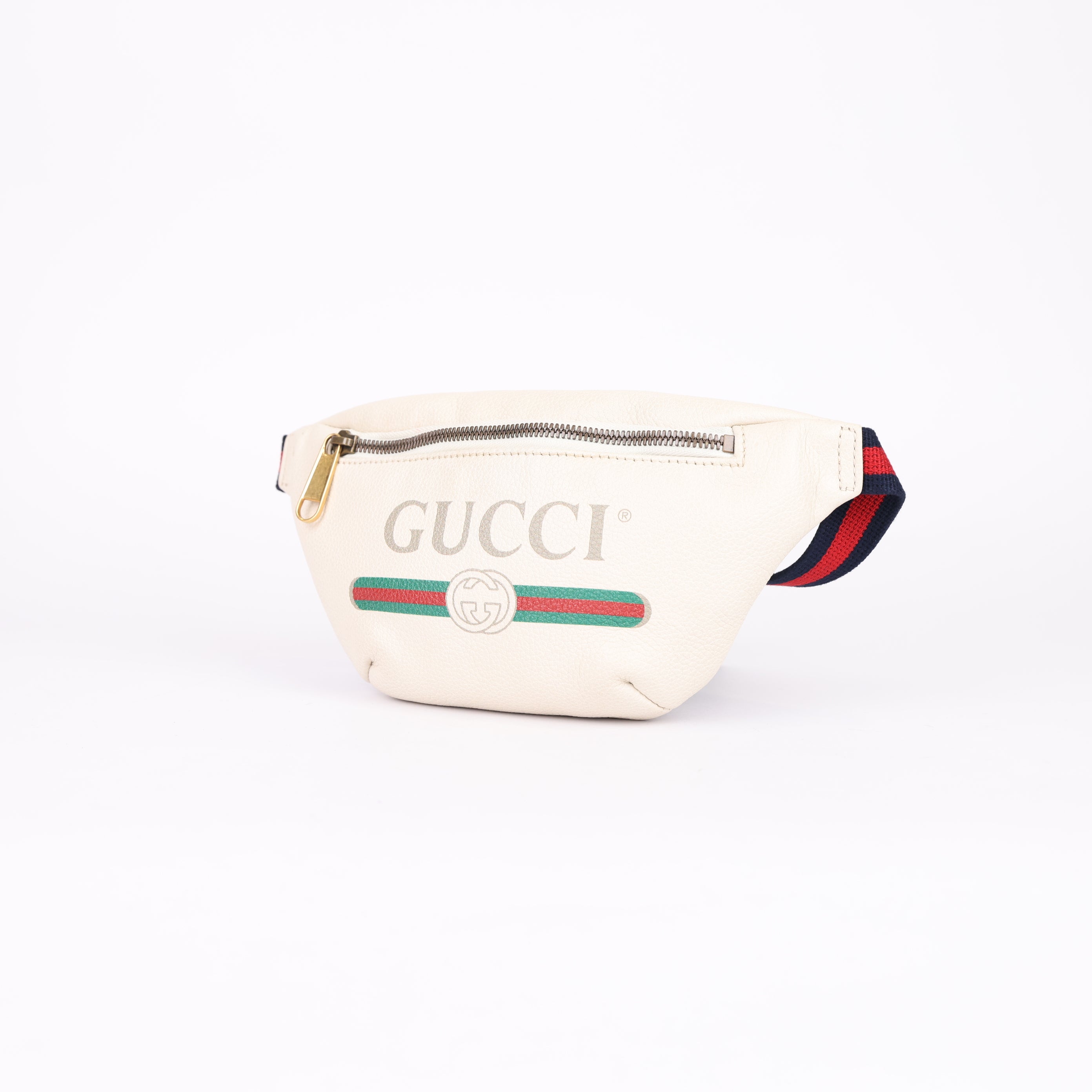 Gucci Print Belt Bag Vintage Logo Small White- Pre Owned