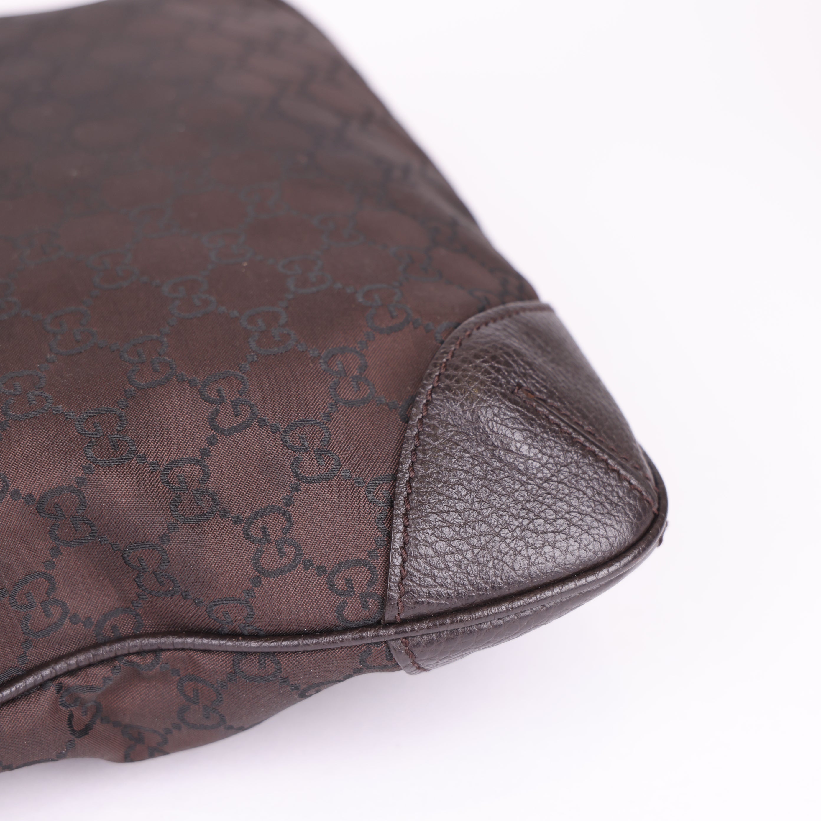 Gucci Brown GG Nylon Shoulder Bag Dark brown- Pre Owned