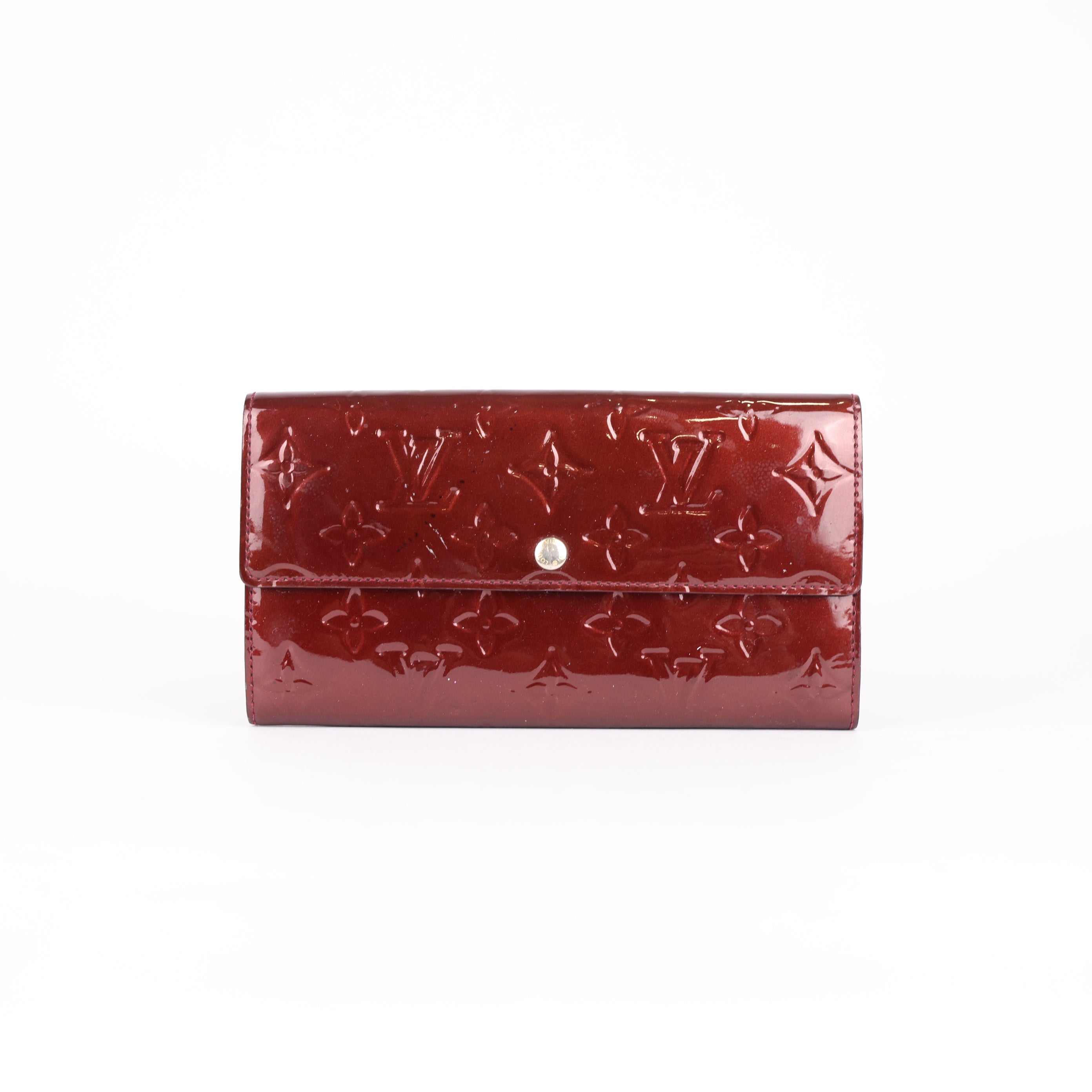 Louis Vuitton Red Monogram Vernis Sarah Wallet- Pre Owned