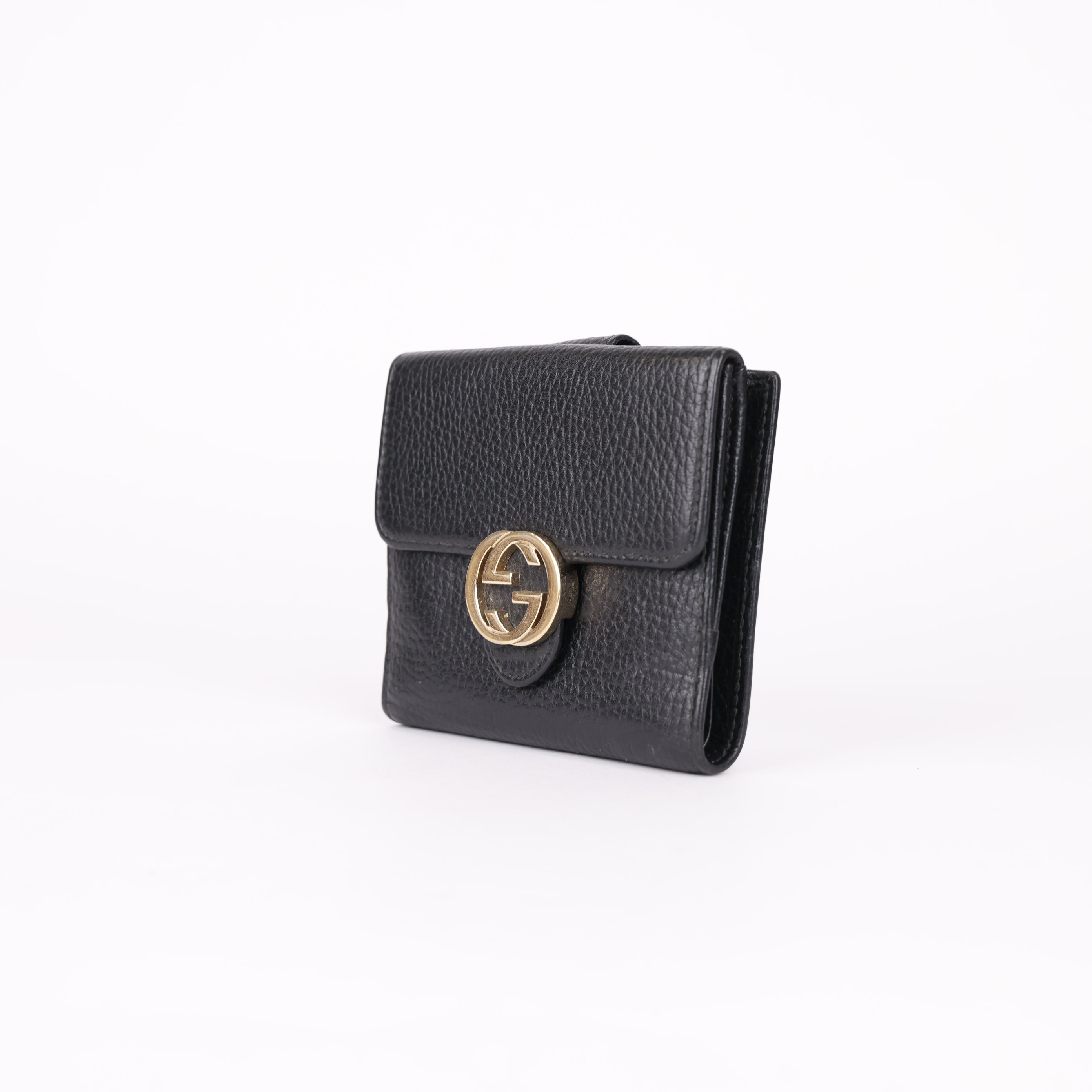 Gucci Interlocking G Bi-Fold Wallet Black - Pre Owned