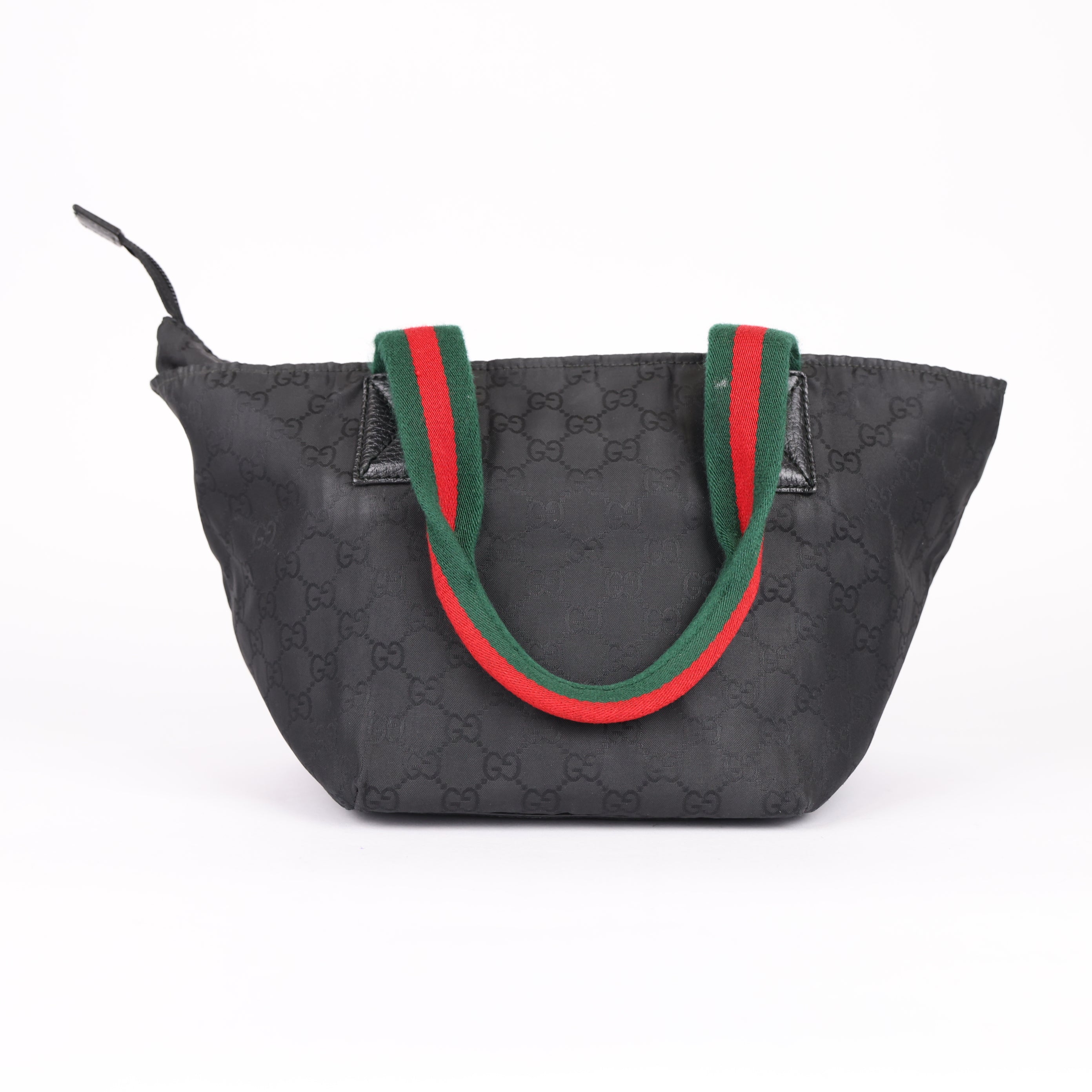 Gucci GG Canvas Medium Web Bucket Tote Black- Pre Owned