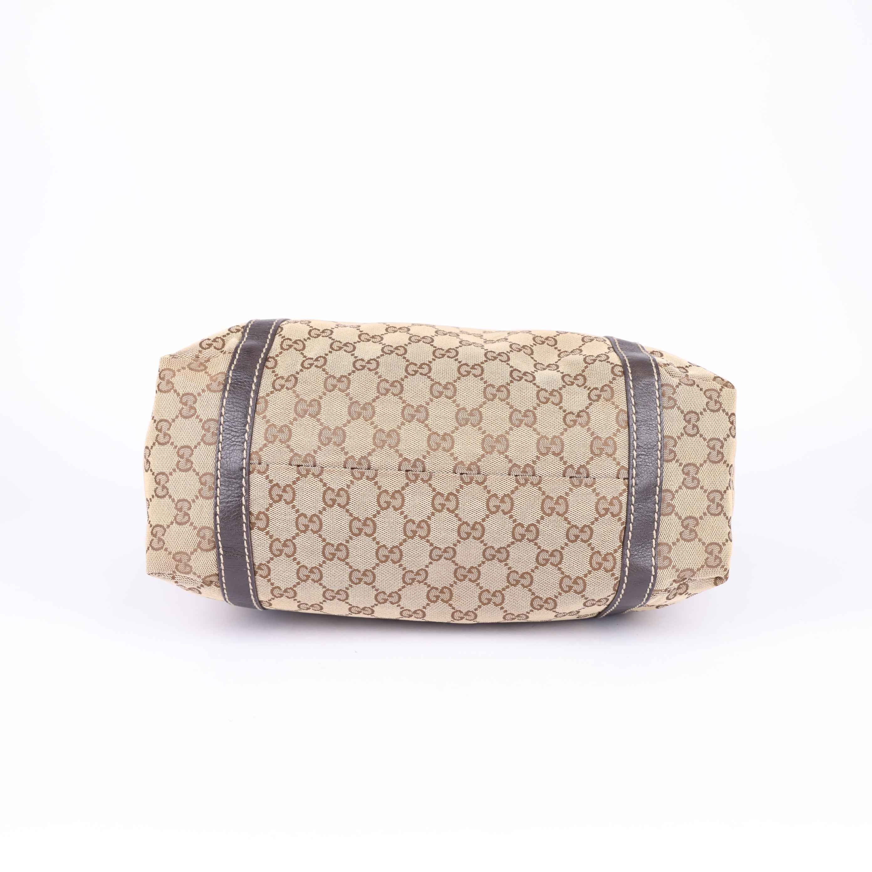 Gucci Brown GG Lona Nova Bolsa Web Feminina Marrom Bege- Pre Owned