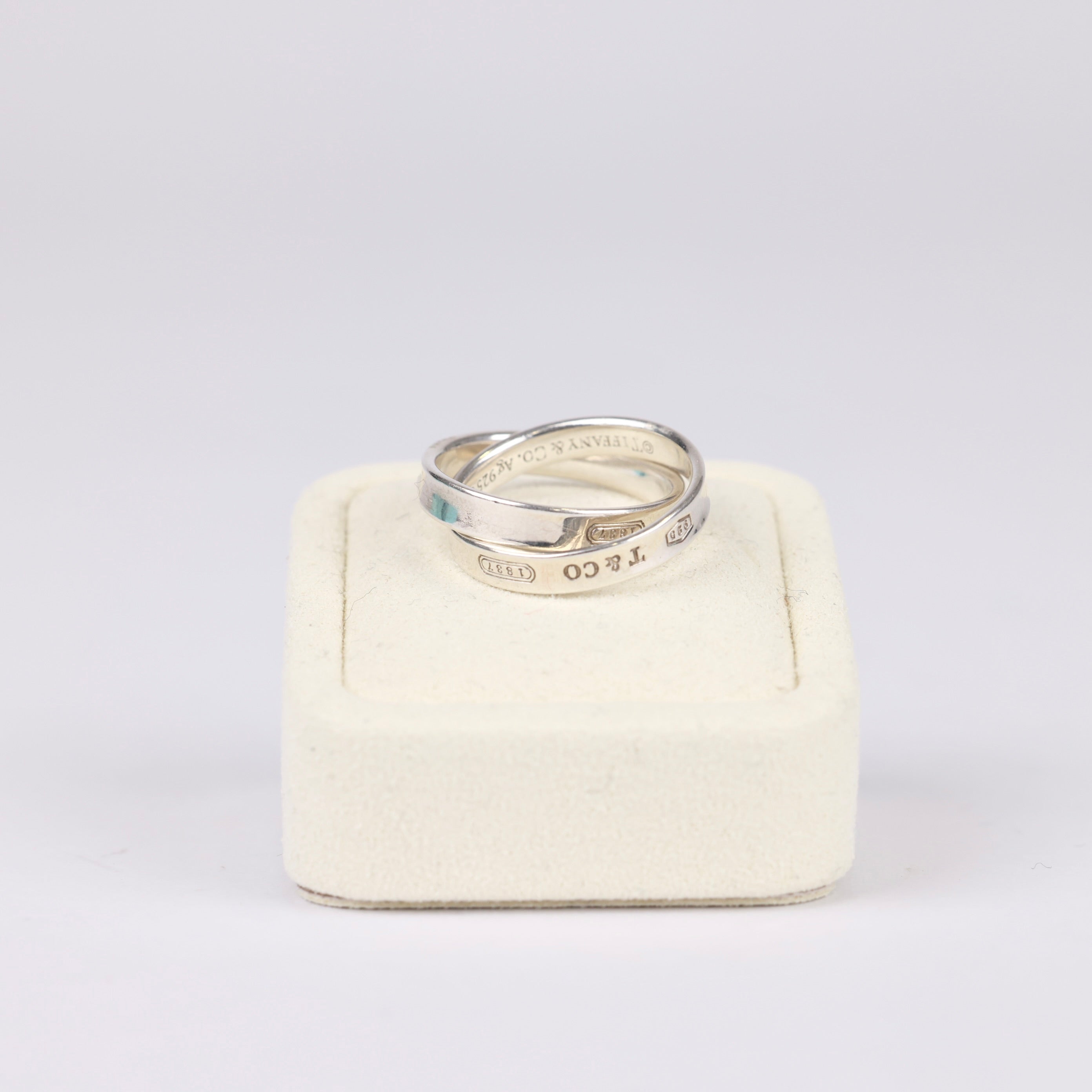 J0771A24859 Tiffany & Co 925 Sterling Silver Double-Ring- Pre Owned