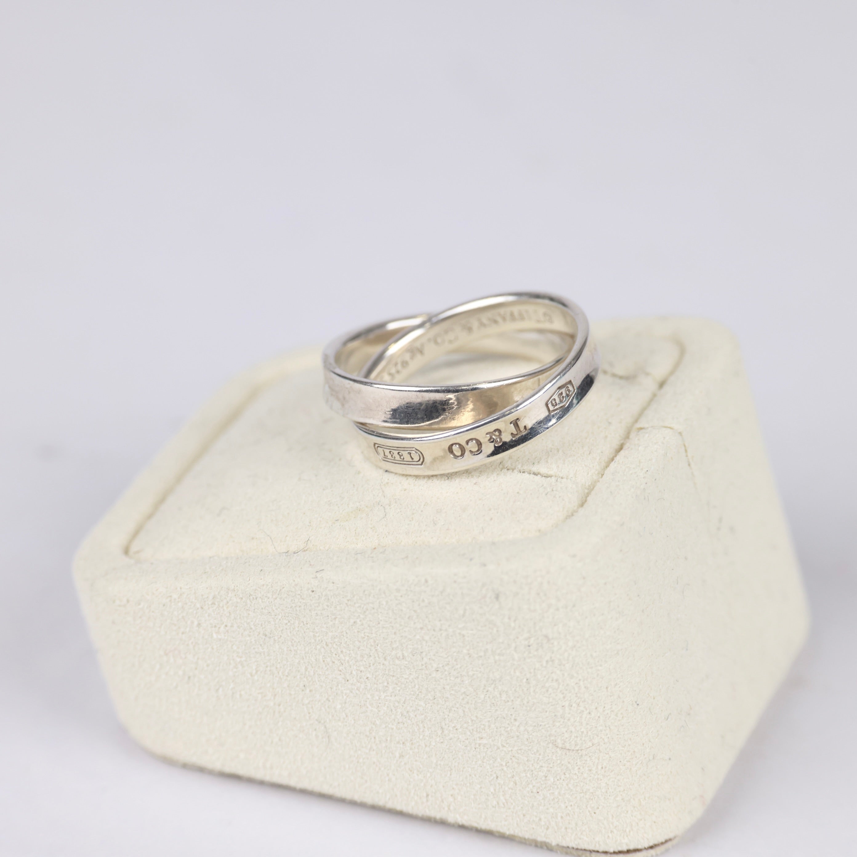 J0771A24859 Tiffany & Co 925 Sterling Silver Double-Ring- Pre Owned