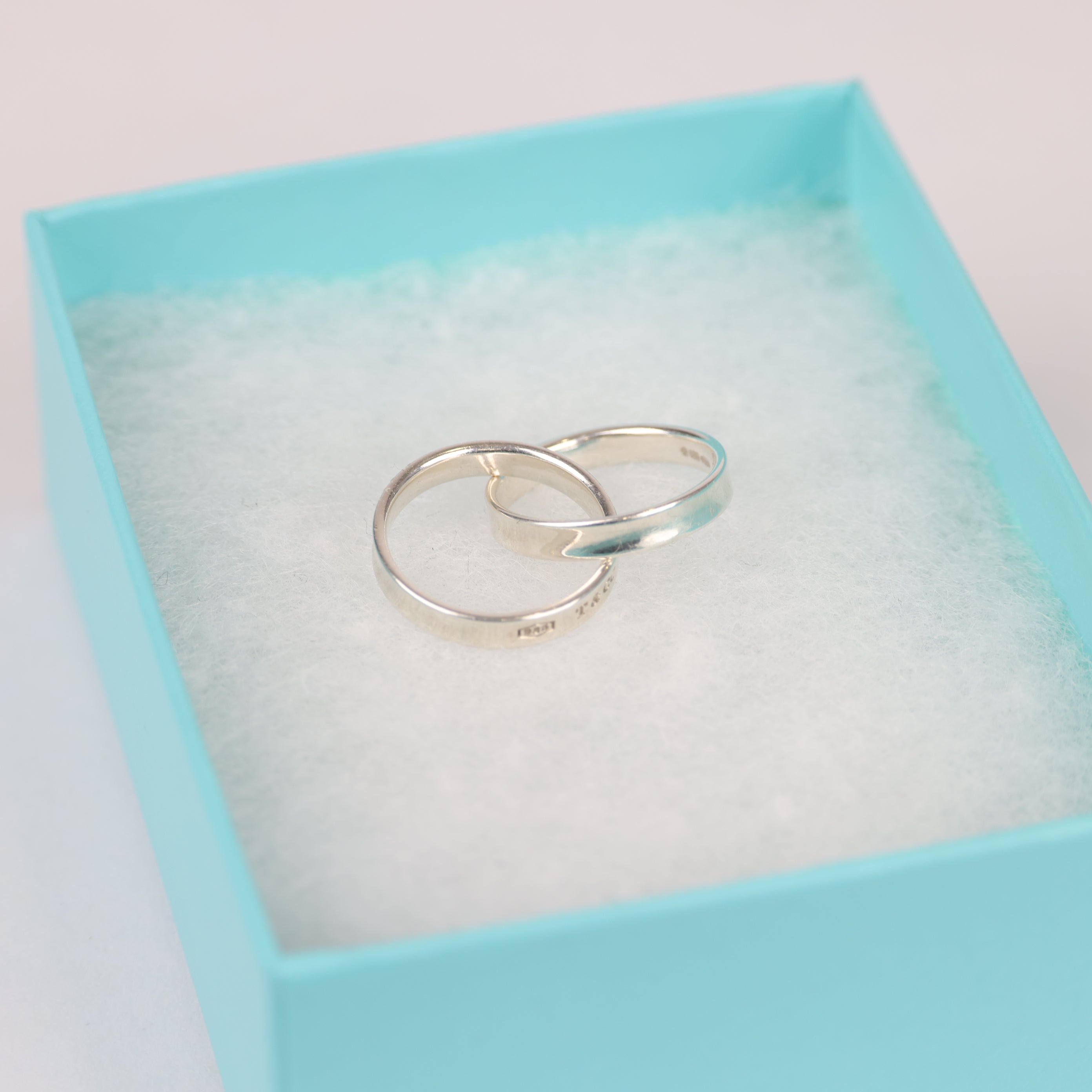 J0771A24859 Tiffany & Co 925 Sterling Silver Double-Ring- Pre Owned