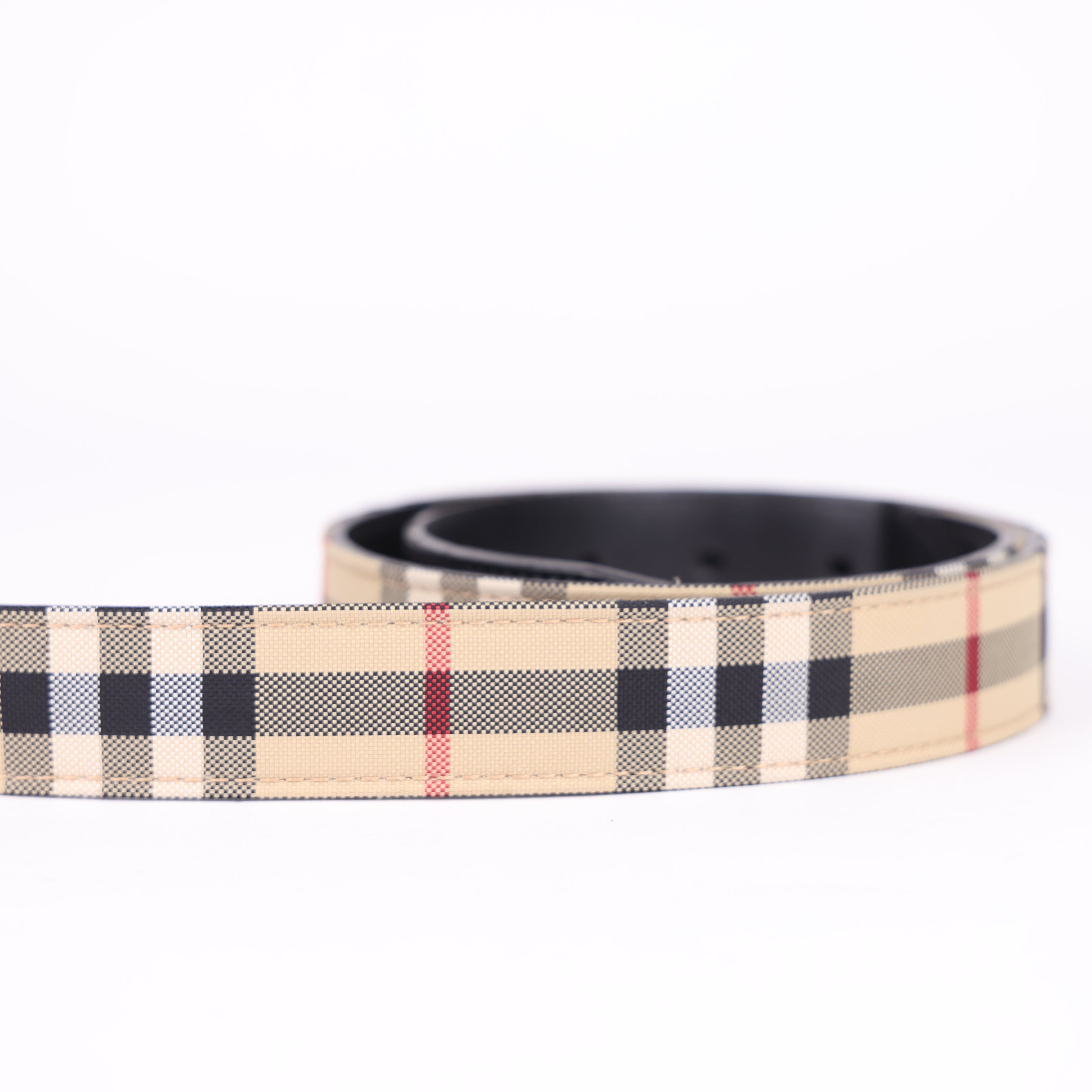 Burberry Vintage Check & Leather Reversible Belt- Pre Owned