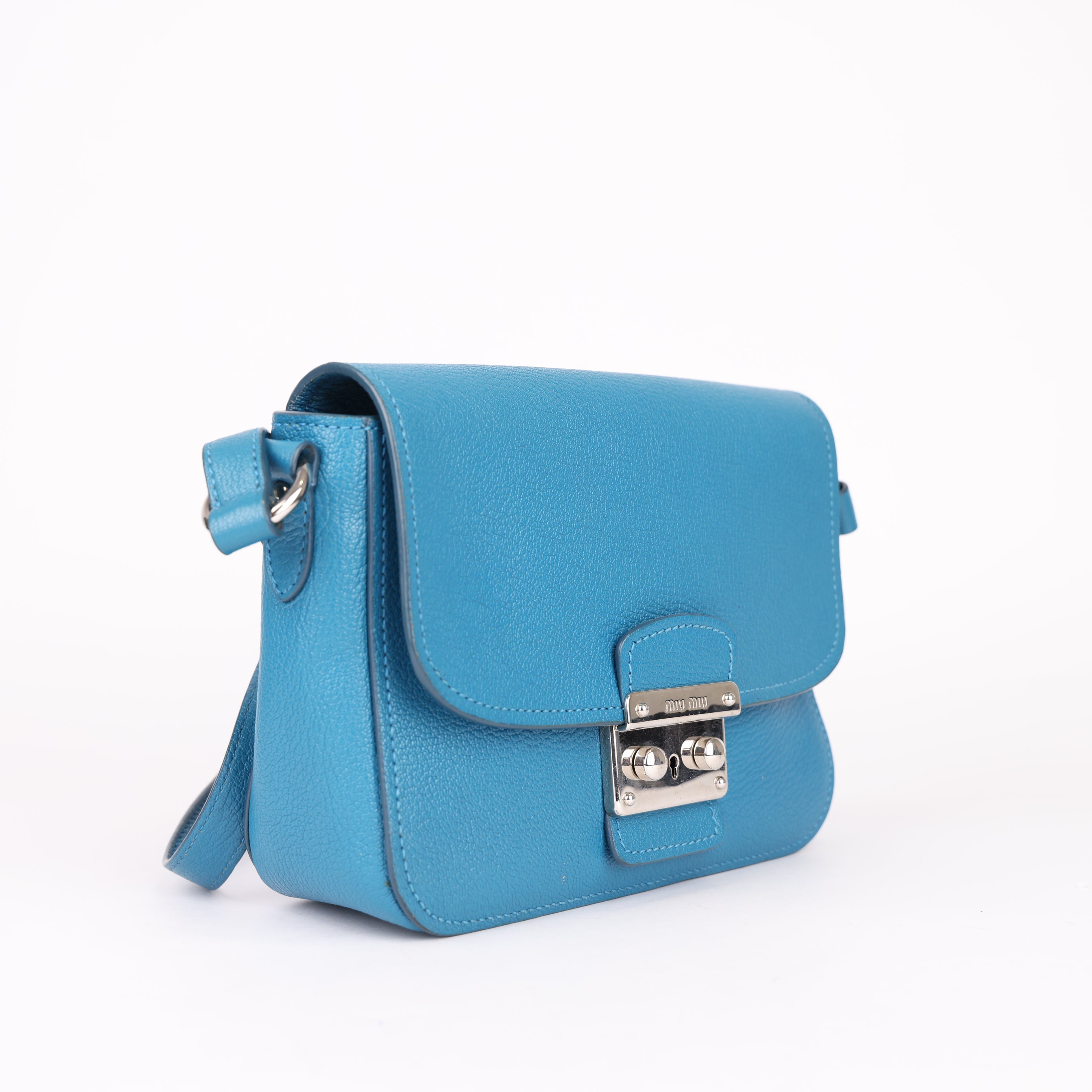 Miu Miu Blue Leather Shoulder Bag- Pre Owned