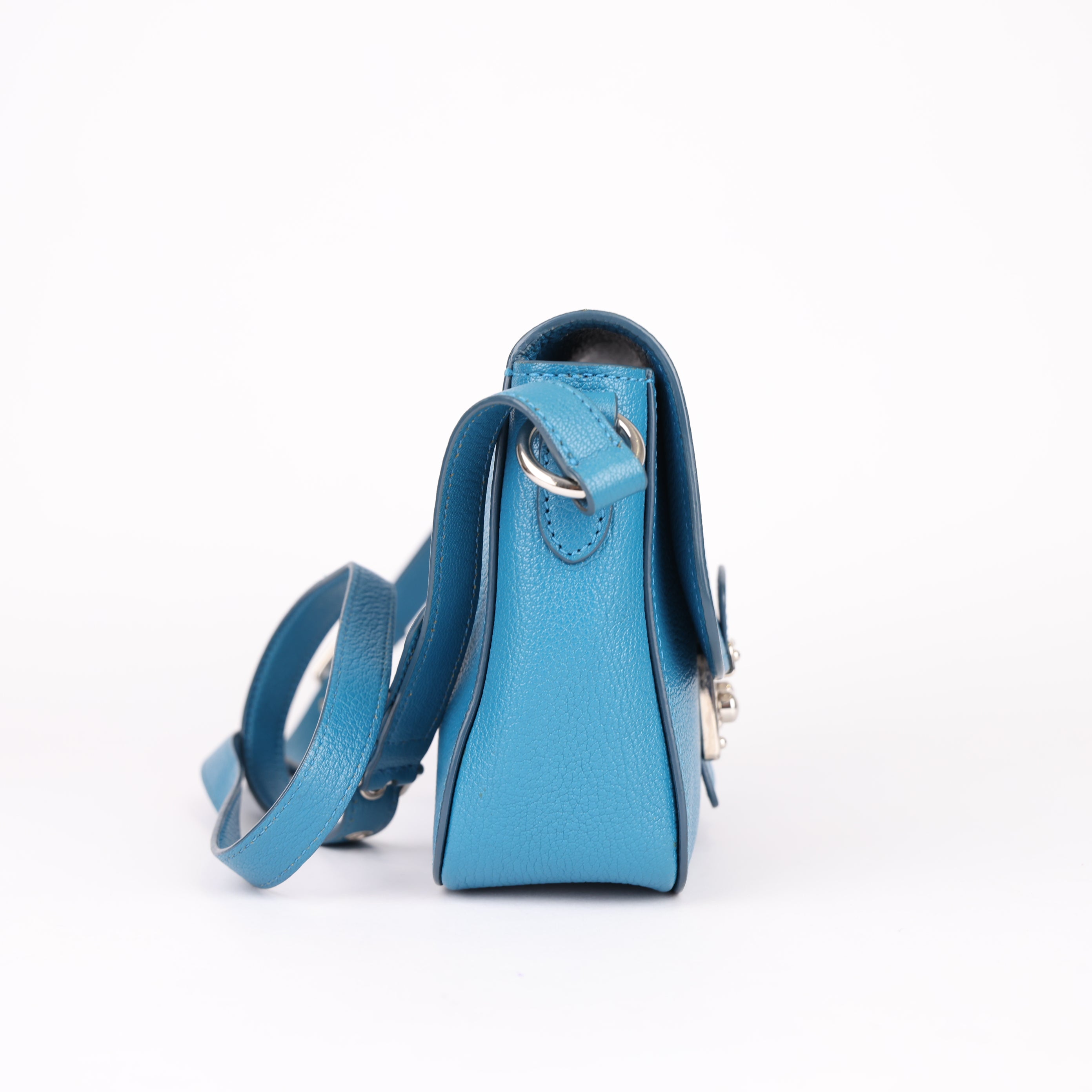 Miu Miu Blue Leather Shoulder Bag- Pre Owned