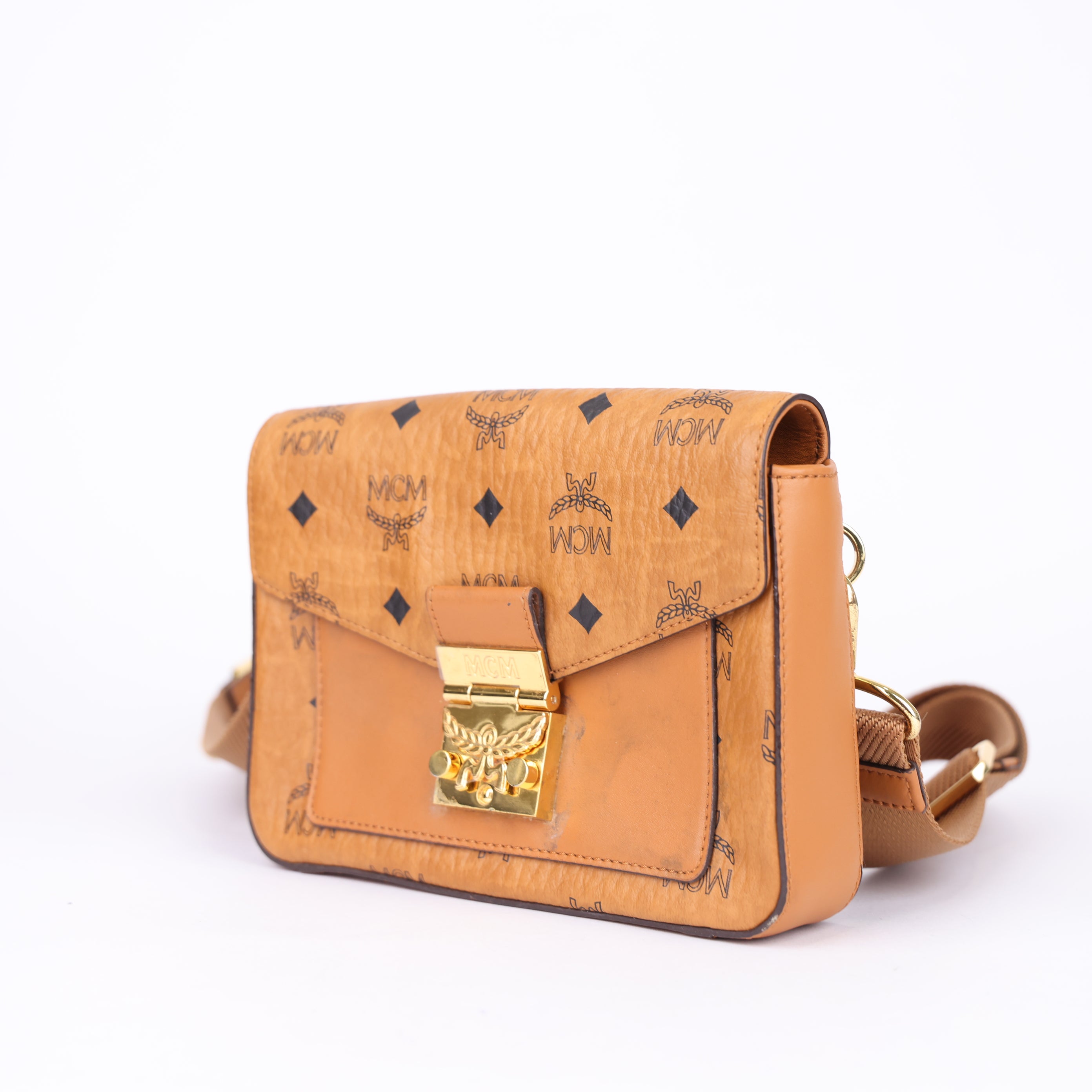 JO783 MCM Millie Visetos Small Crossbody- Pre Owned