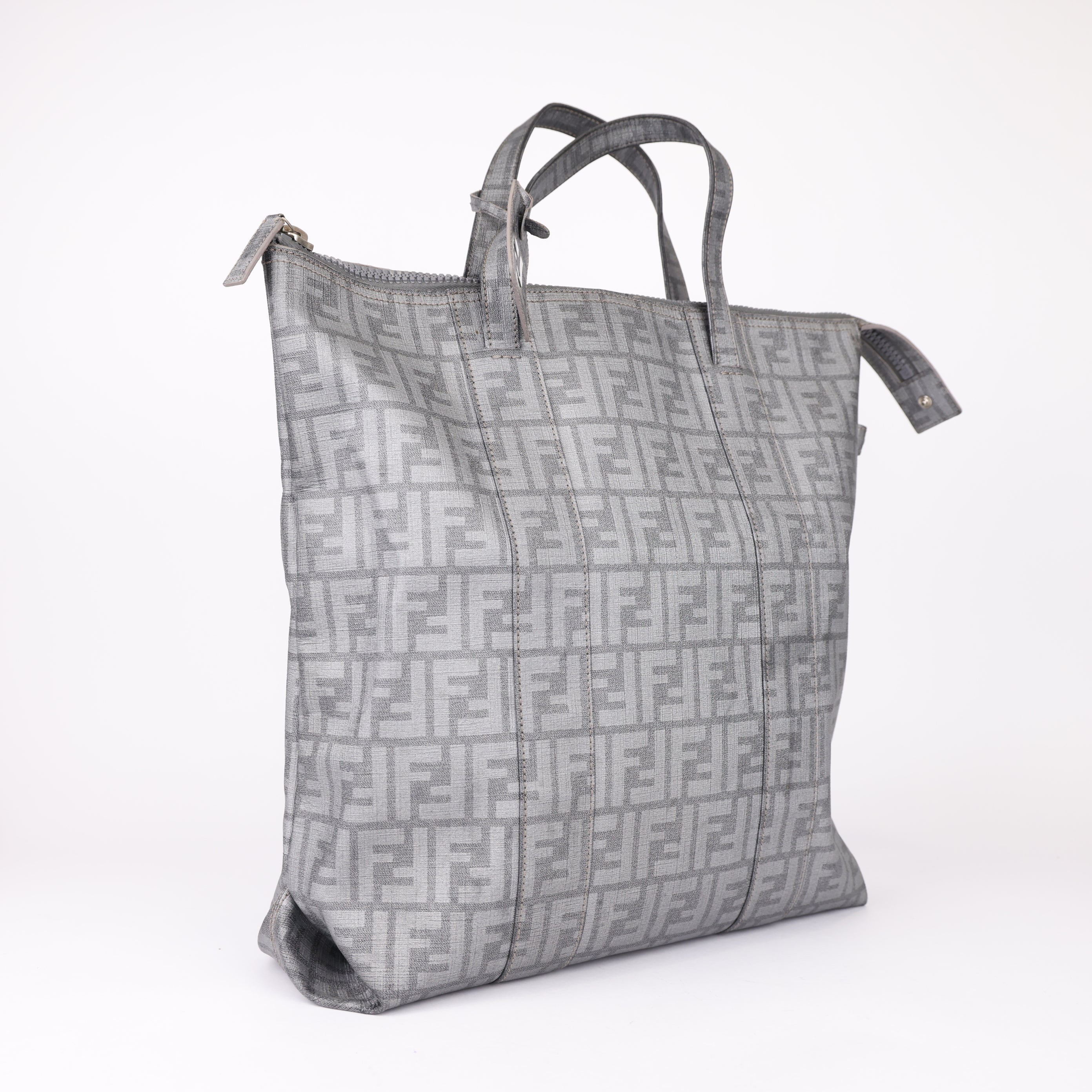 JO784 Fendi 2000s Zucca Grey Tote Bag - Pre Owned