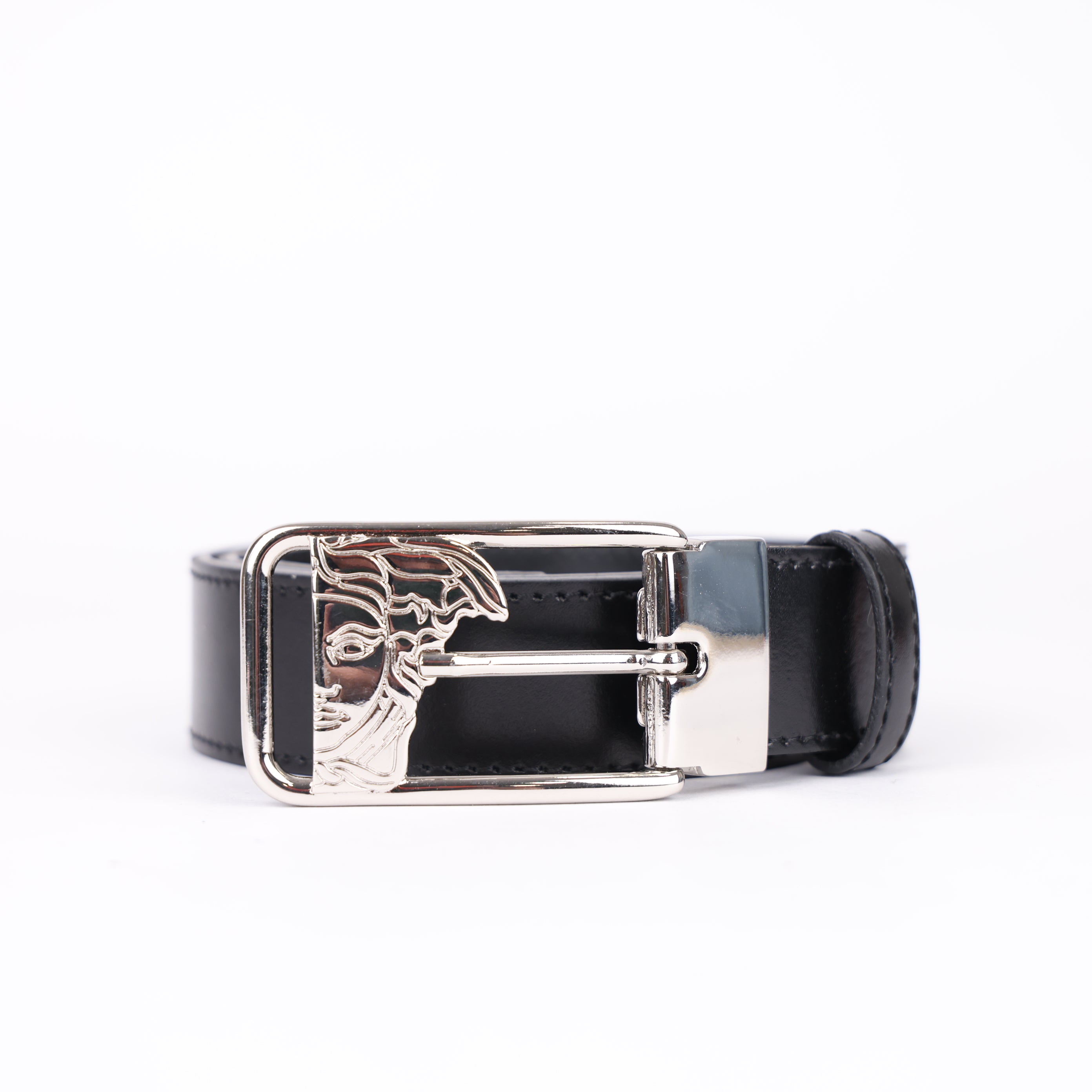 J0787 Versace belt Black Leather 110cm- Pre Owned