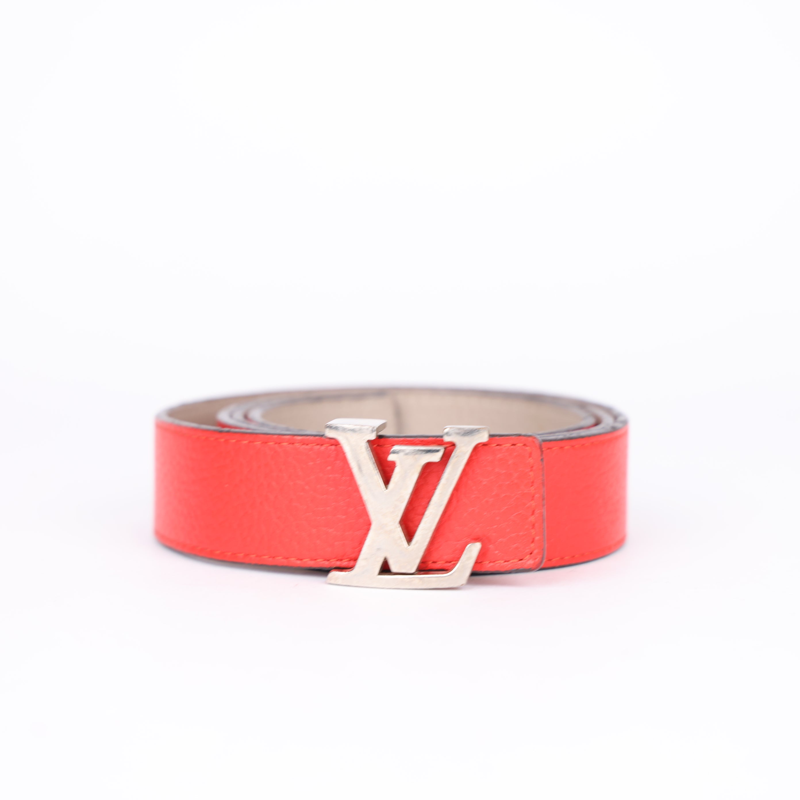 J0789 Louis Vuitton Red x Black Reversible LV Initiales Belt 90cm- Pre Owned