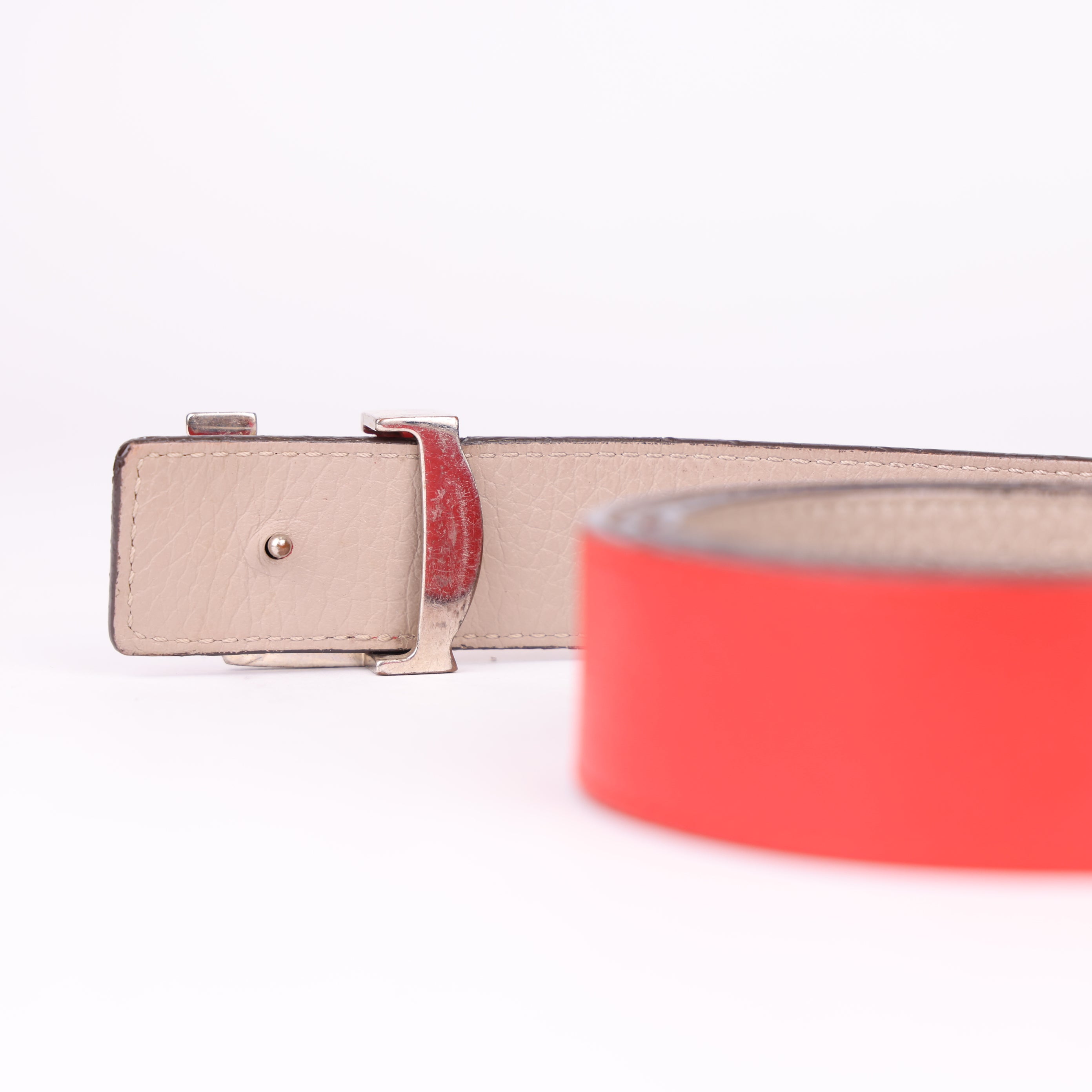 J0789 Louis Vuitton Red x Black Reversible LV Initiales Belt 90cm- Pre Owned
