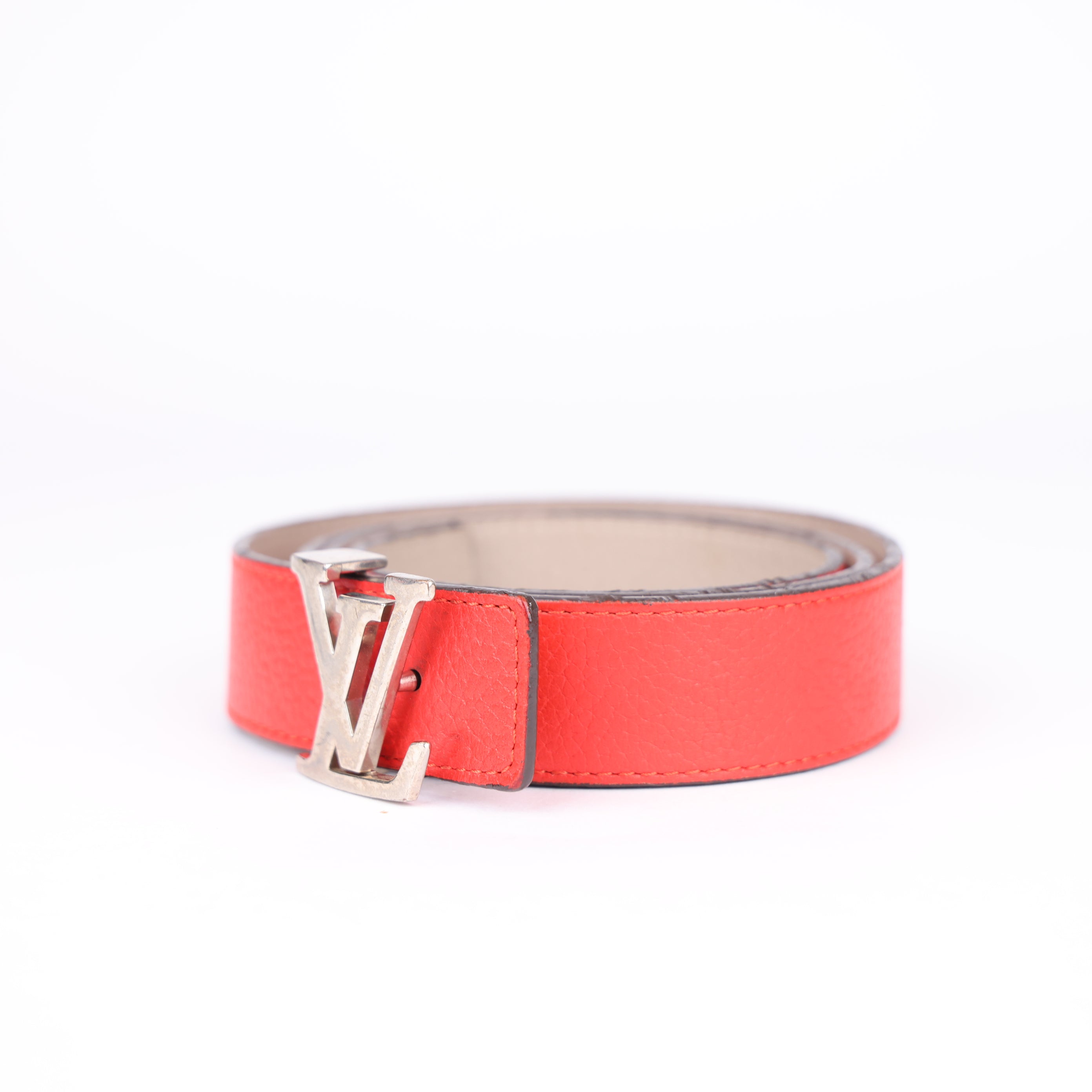 J0789 Louis Vuitton Red x Black Reversible LV Initiales Belt 90cm- Pre Owned