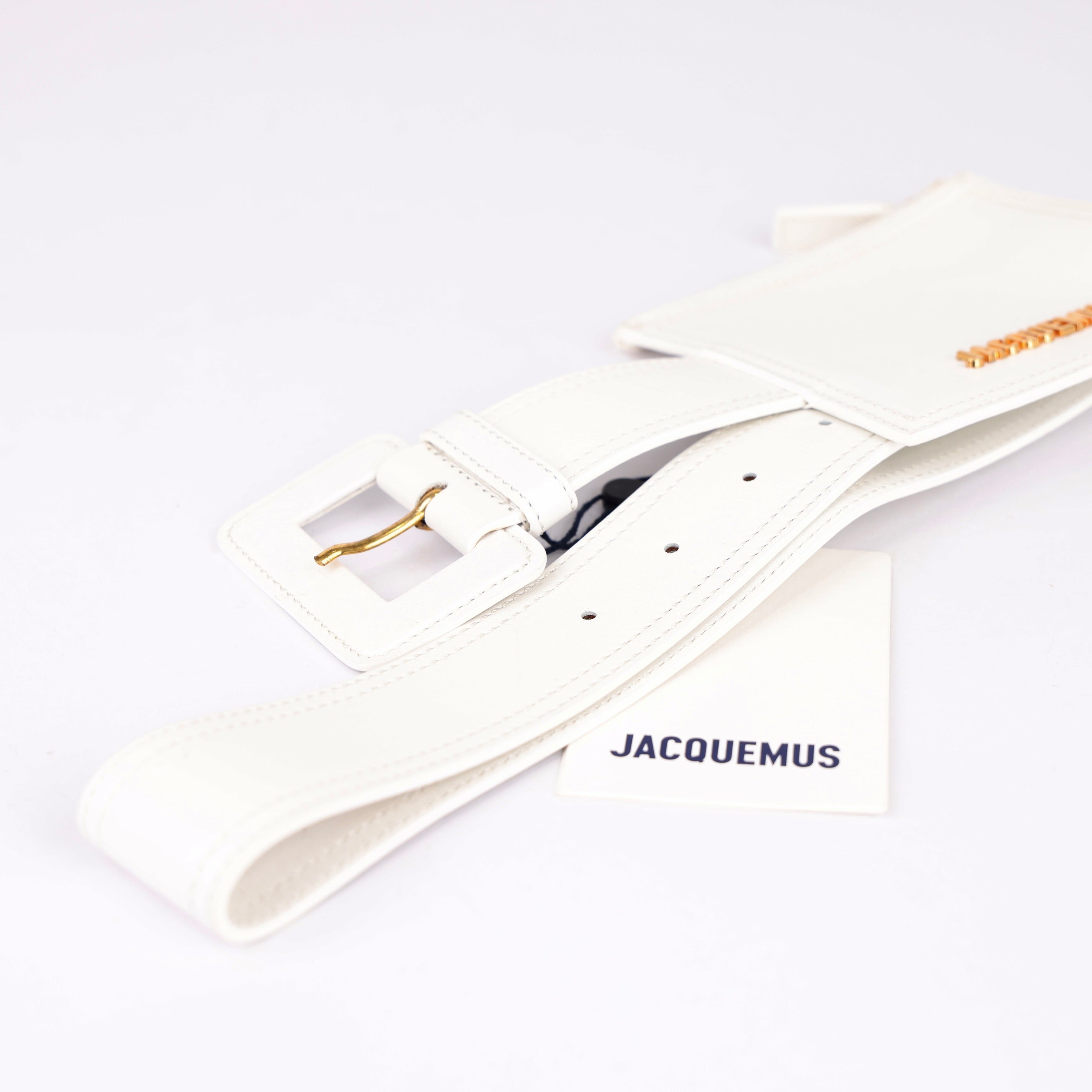 J0795 Jacquemus La Ceinture Carre Belt White- Pre Owned