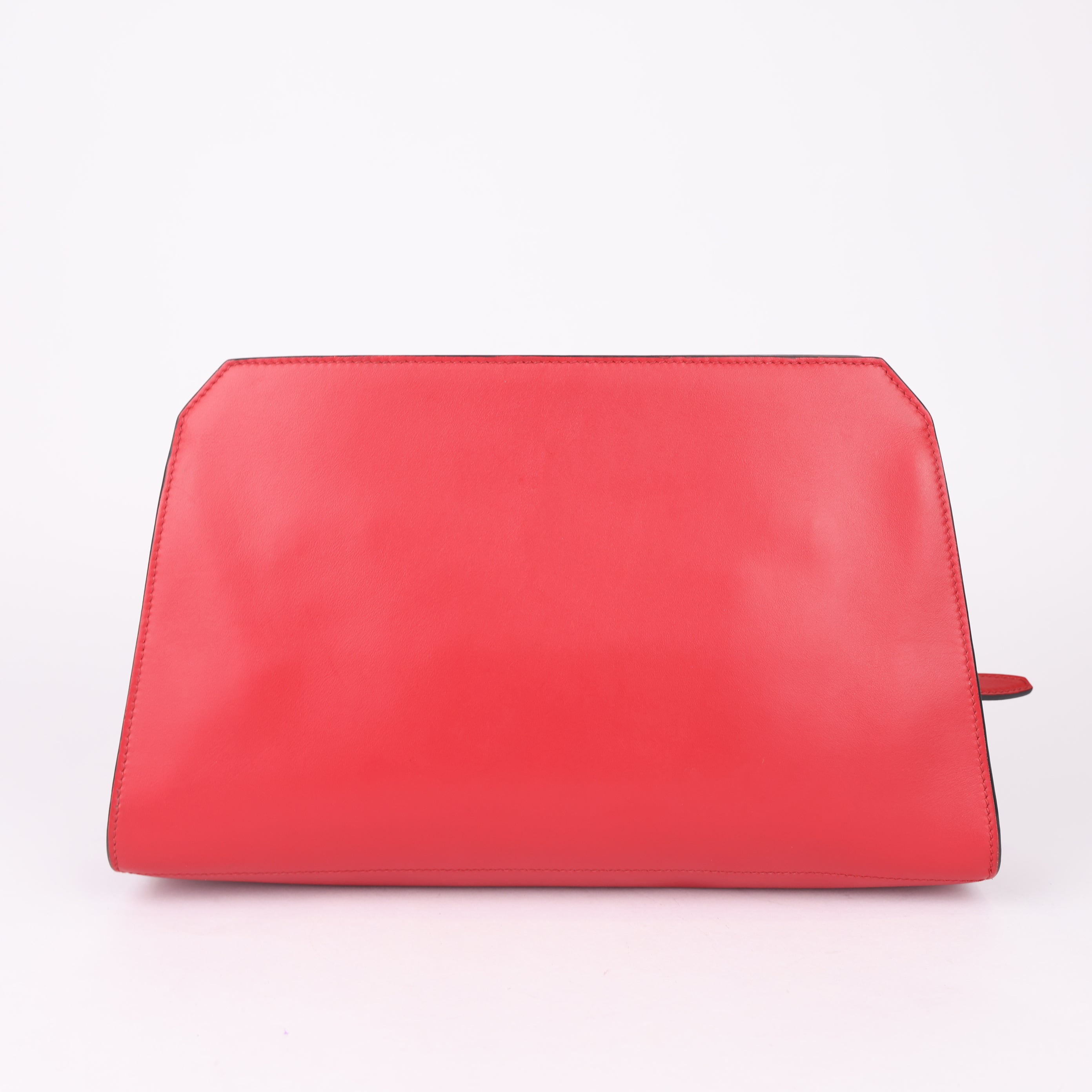 Prada Clutch Leather handbag Elegant Red- Pre Owned
