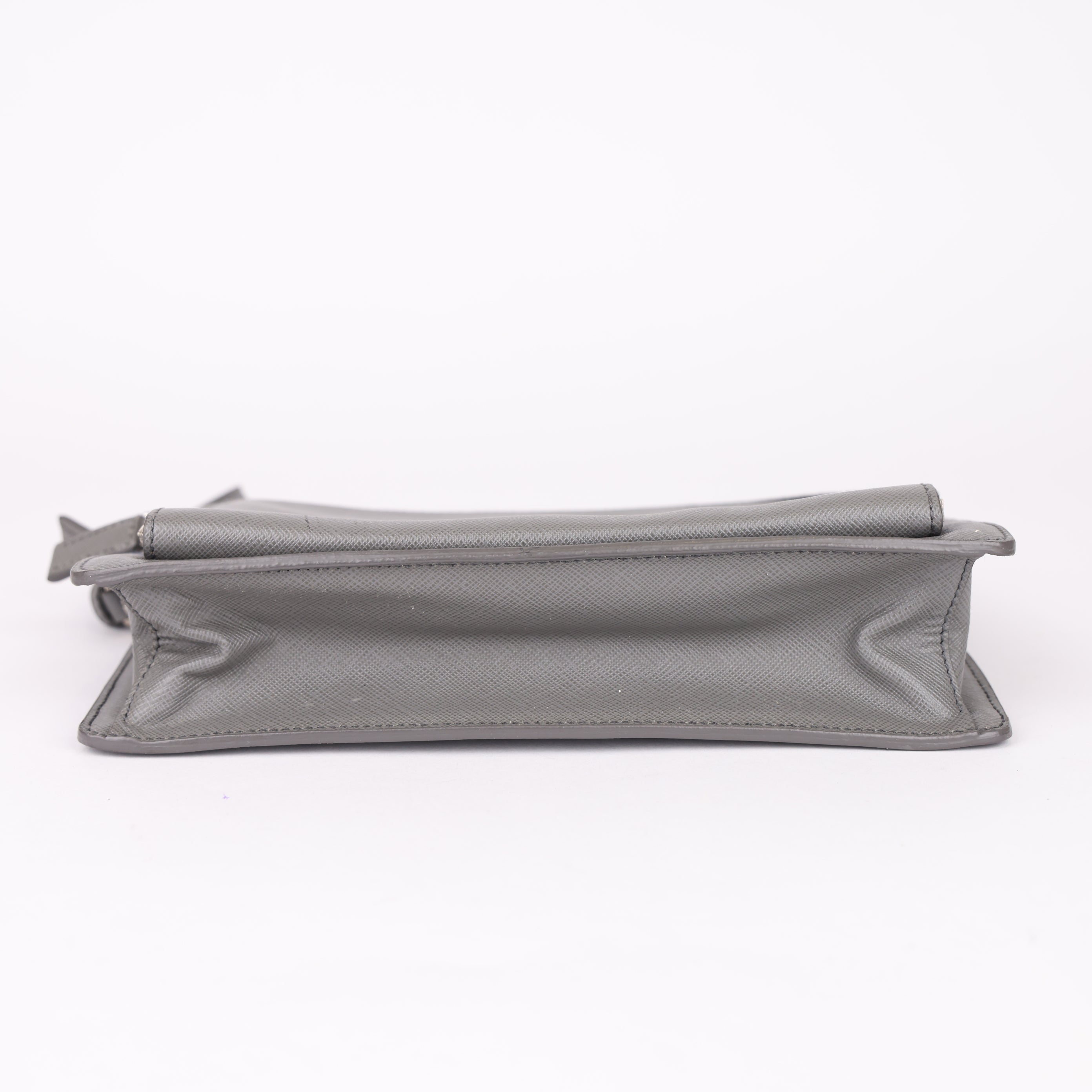 PRADA Gray Triangular Logo Clutch Bag- Pre Owned