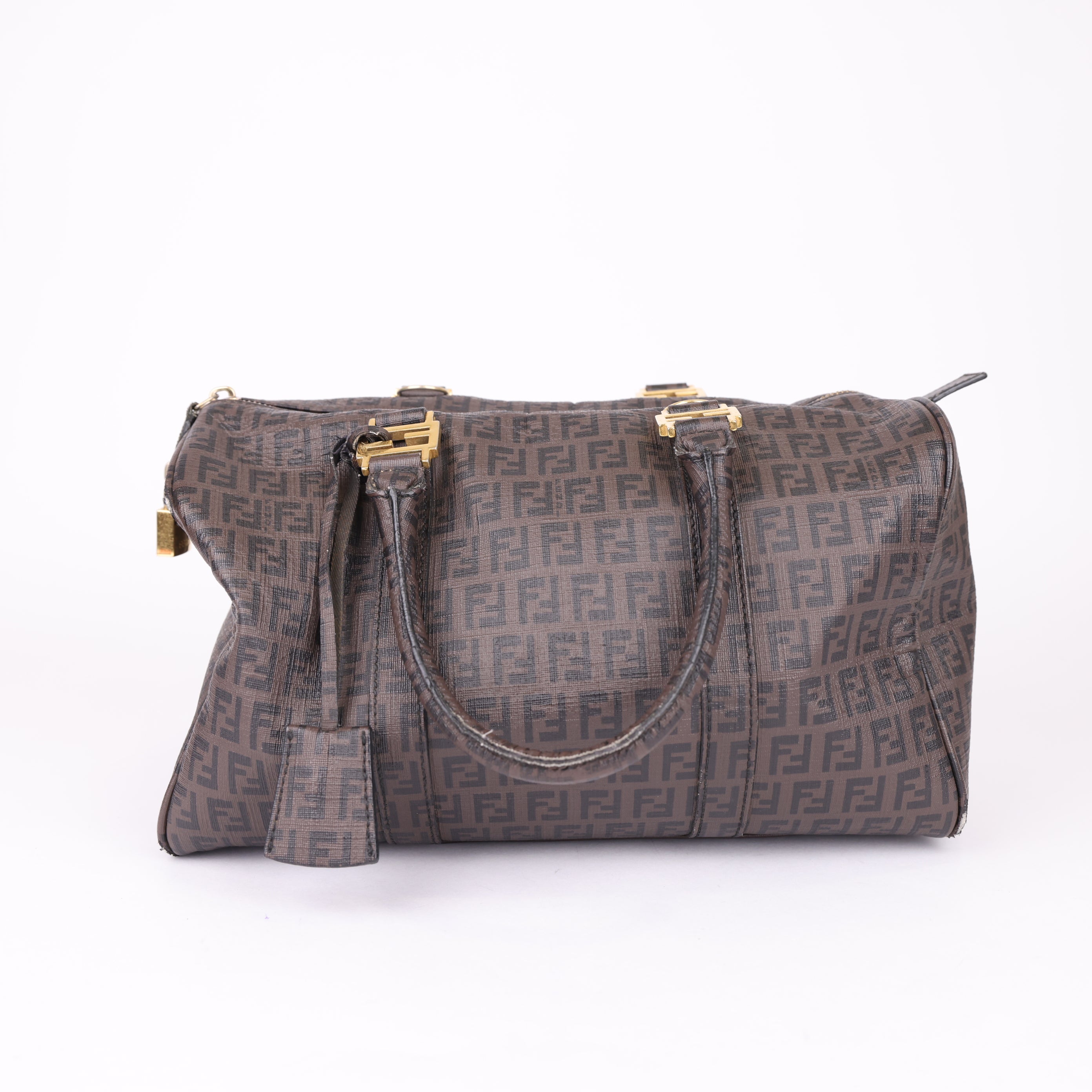 Fendi Zucca Monogram Boston Bag- Pre Owned