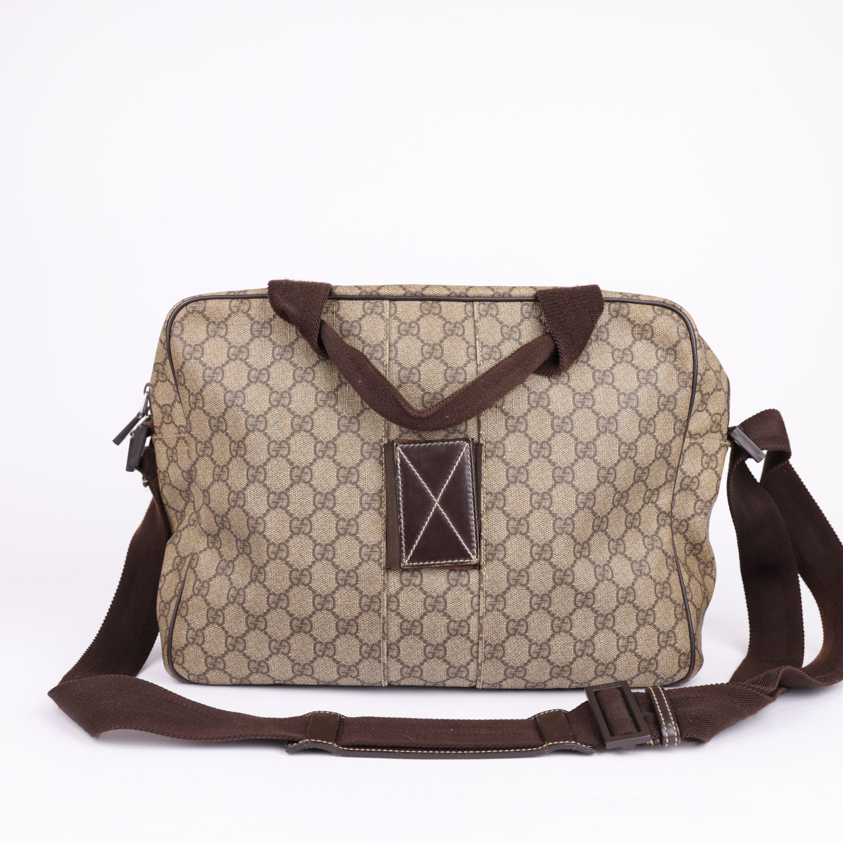 GUCCI  GG Plus Monogram Interlocking G Briefcase Brown- Pre Owned