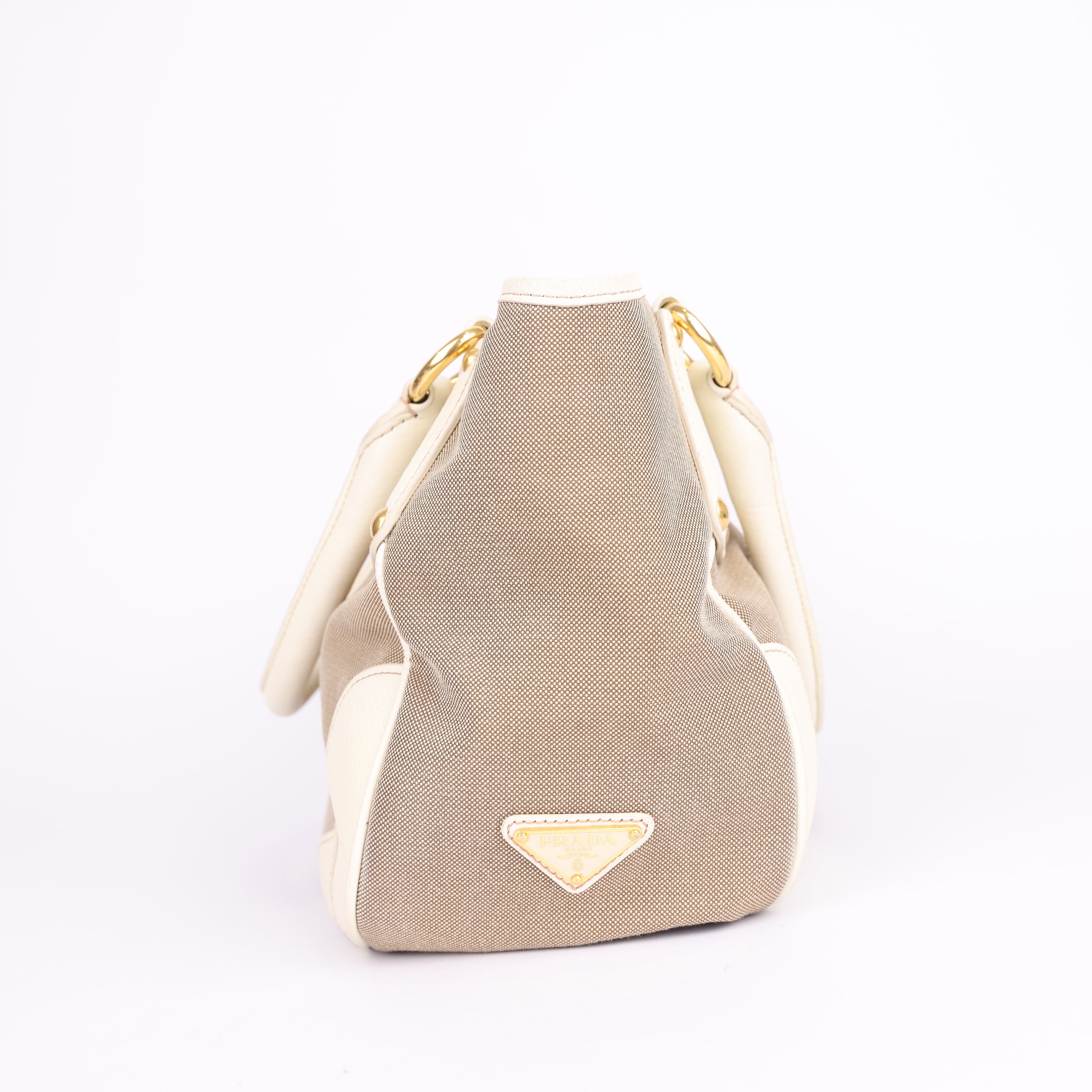 Prada Leather & Canvas Satchel Bag- Pre Owned