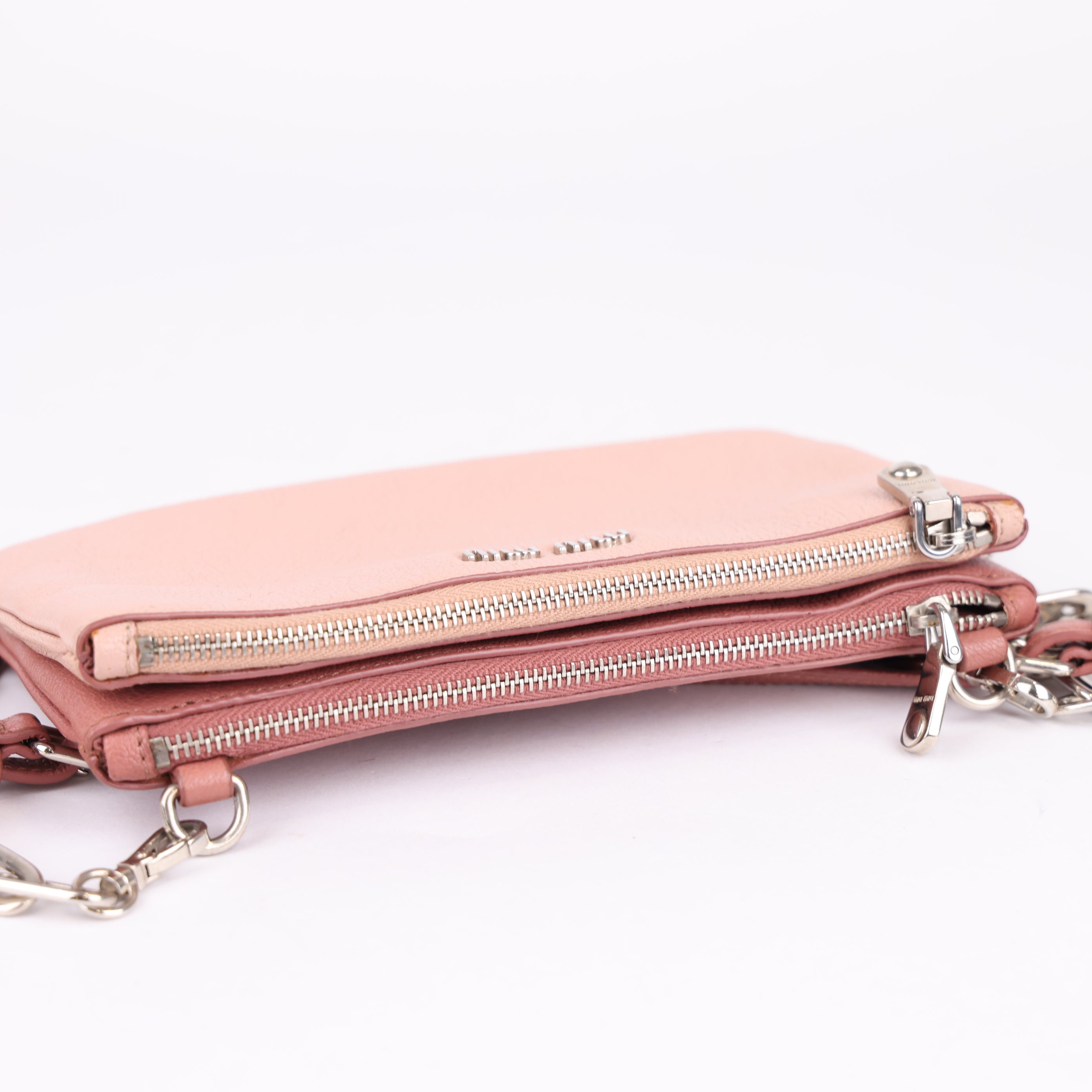 J0916 Miu Miu 2014-2017 Leather Shoulder Bag | Pink- Pre Owned