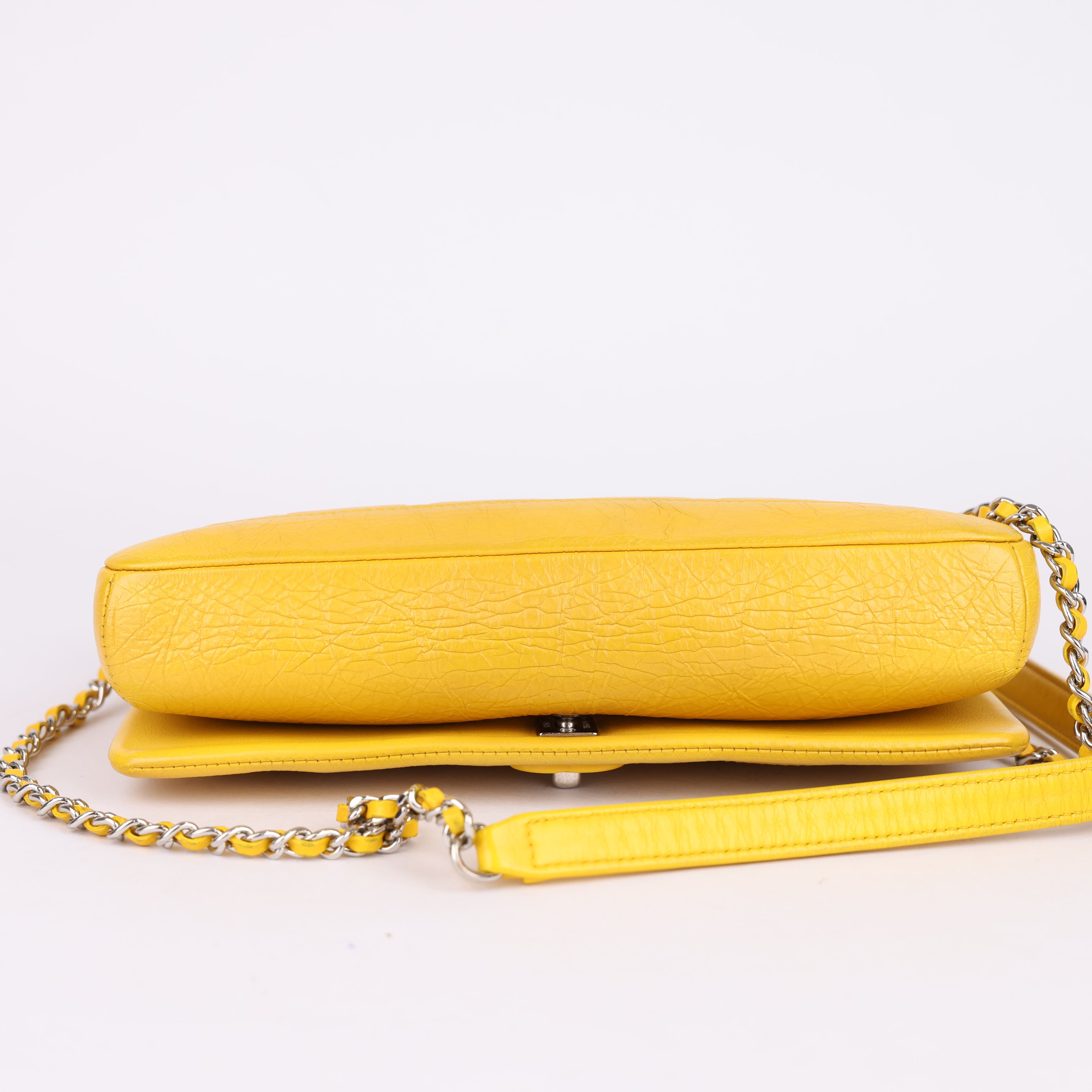 CHANEL 2018 Crumpled Calfskin Bi Quilted Full Flap crossbody bag- Pre Owned