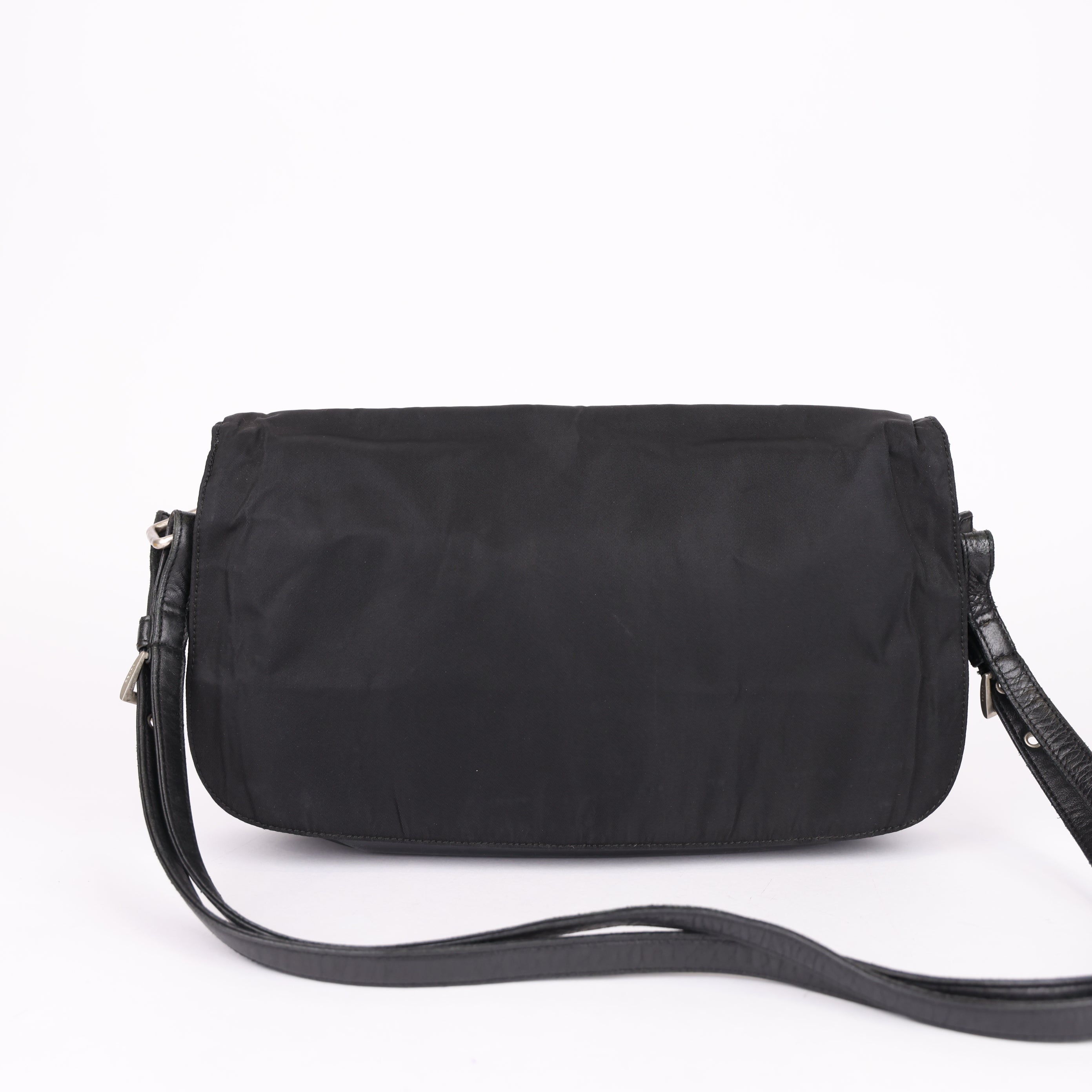 J0926 Prada Triangle Logo Nylon Shoulder Bag- Pre Owned