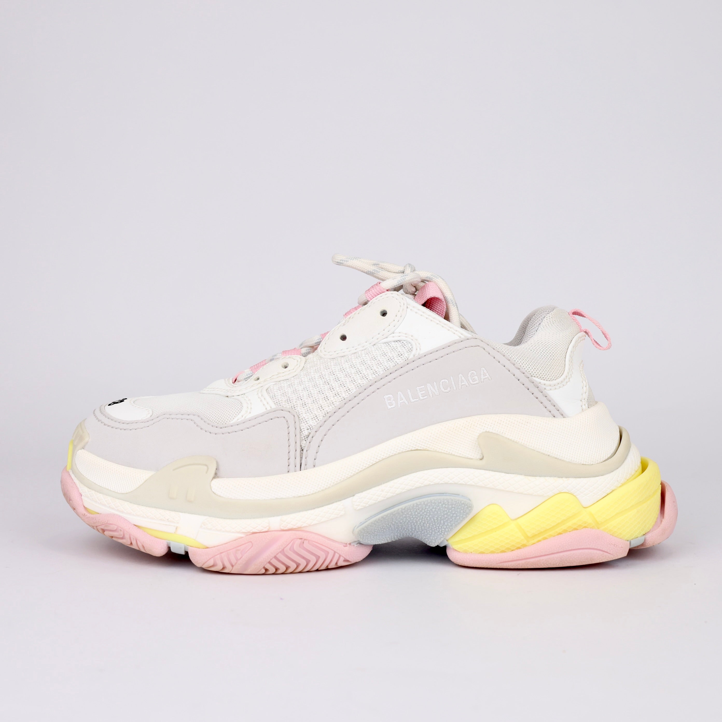 BALENCIAGA TRIPLE S TRAINERS WNNS YEL/PNK/BL size EU38/ UK5- Pre Owned