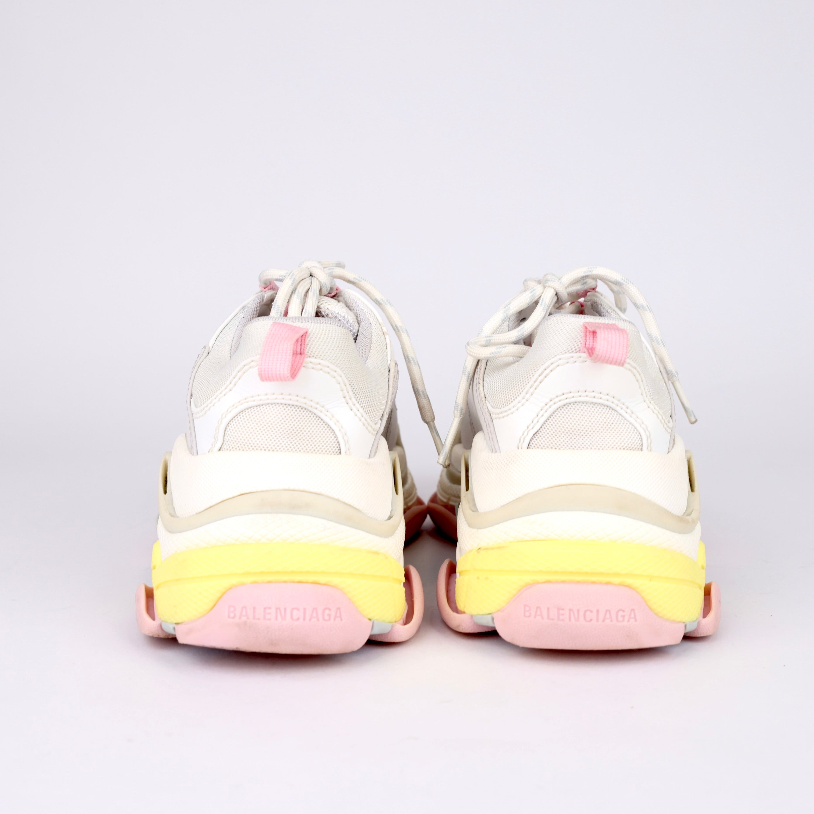 BALENCIAGA TRIPLE S TRAINERS WNNS YEL/PNK/BL size EU38/ UK5- Pre Owned