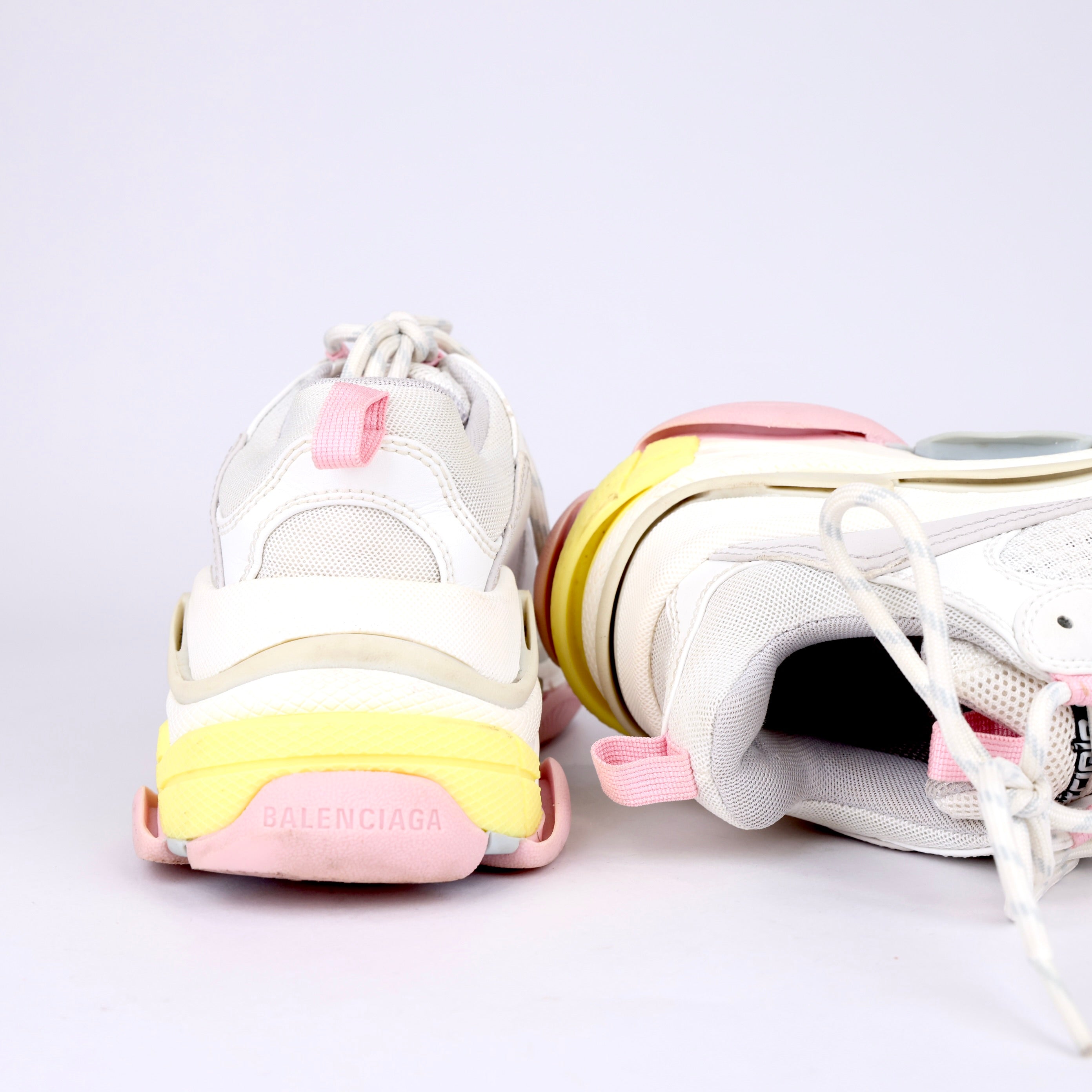 BALENCIAGA TRIPLE S TRAINERS WNNS YEL/PNK/BL size EU38/ UK5- Pre Owned