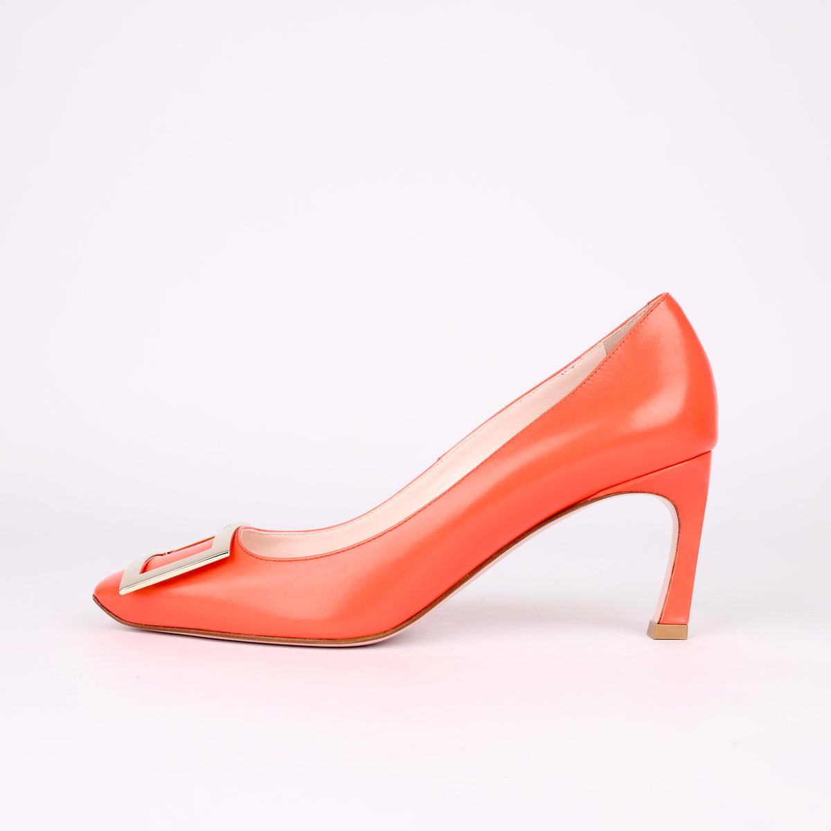 J0285# ROGER VIVIER Belle Vivier Trompette leather pumps size EU37/ UK4- Pre Owned