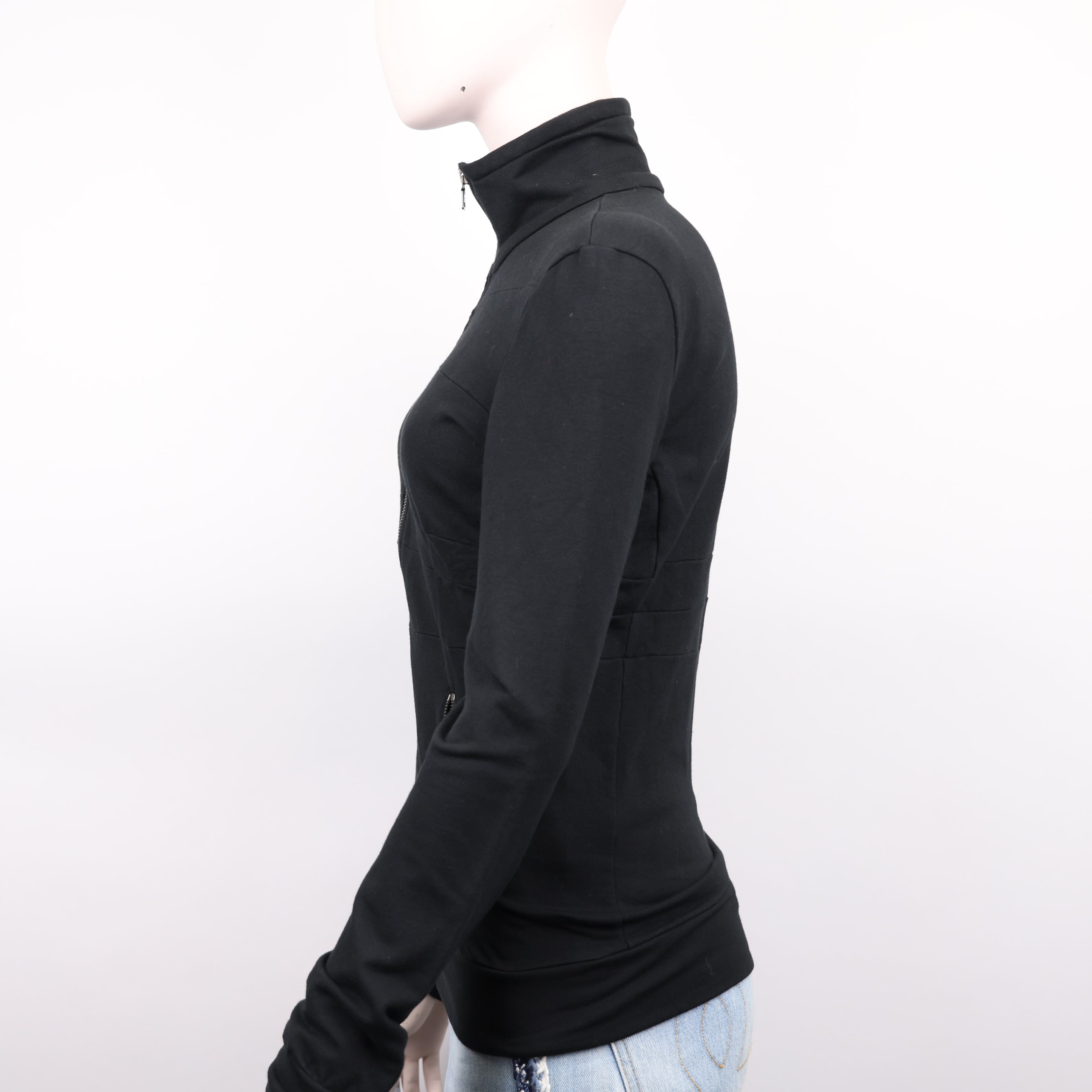 J0944 Prada Vintage Women's Black Full Zip Jacket Size S- Pre Owned