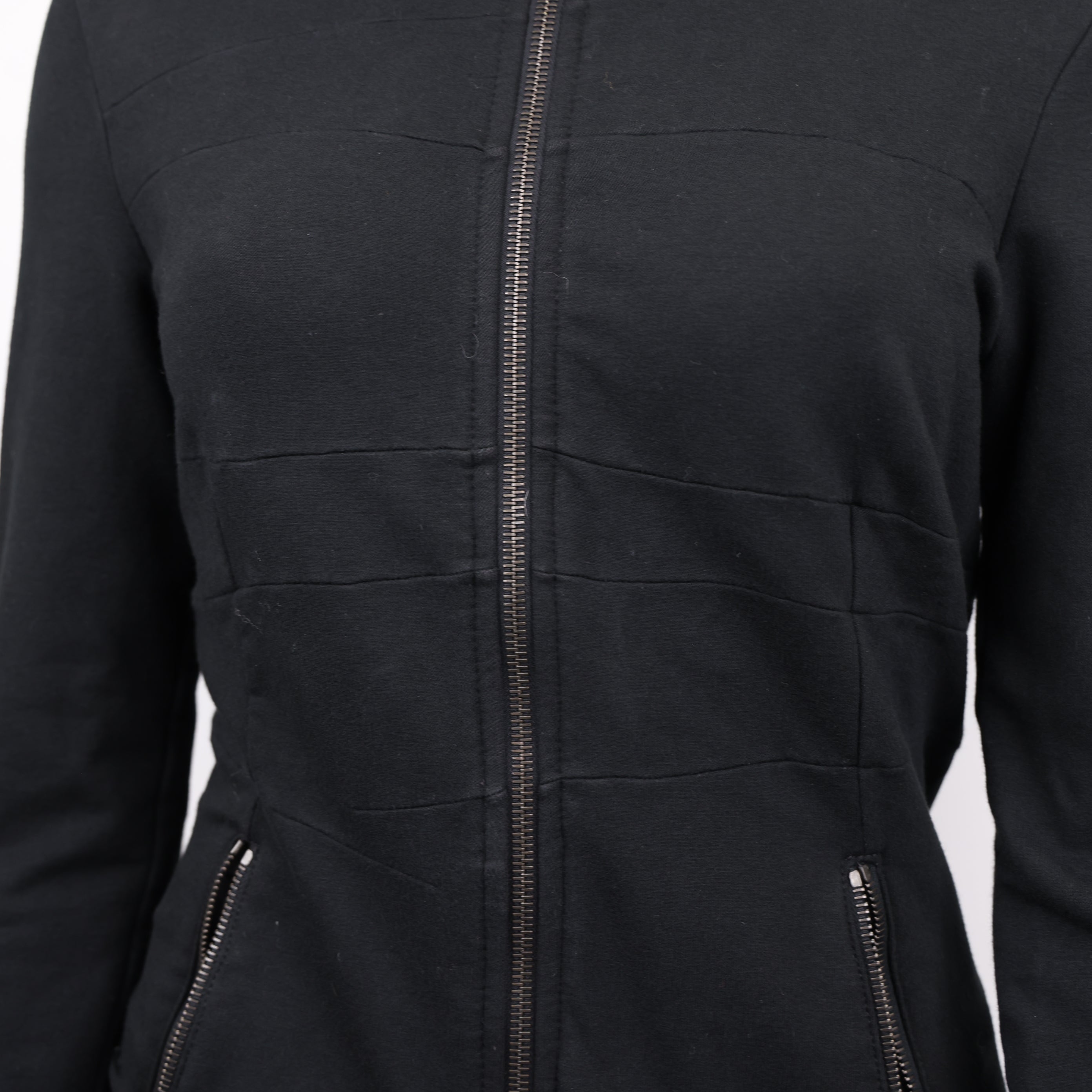 J0944 Prada Vintage Women's Black Full Zip Jacket Size S- Pre Owned