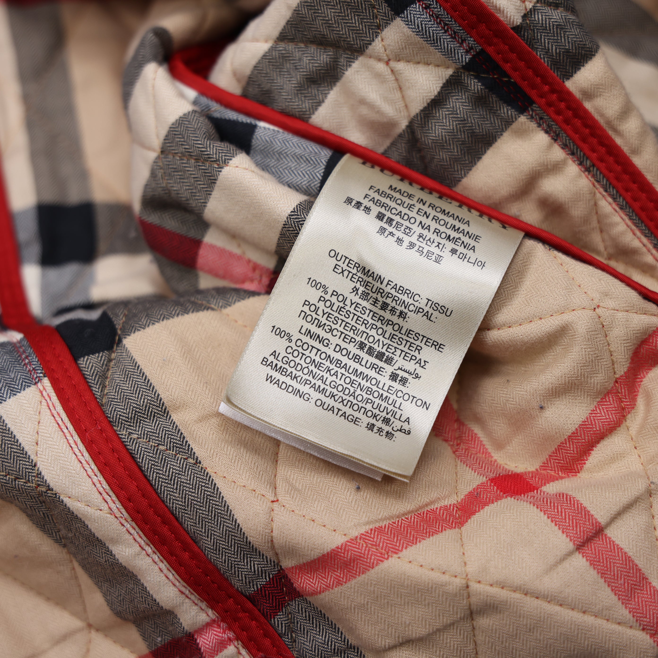 Burberry London Red Diamond Quilted Jacket Size S- Pre Owned