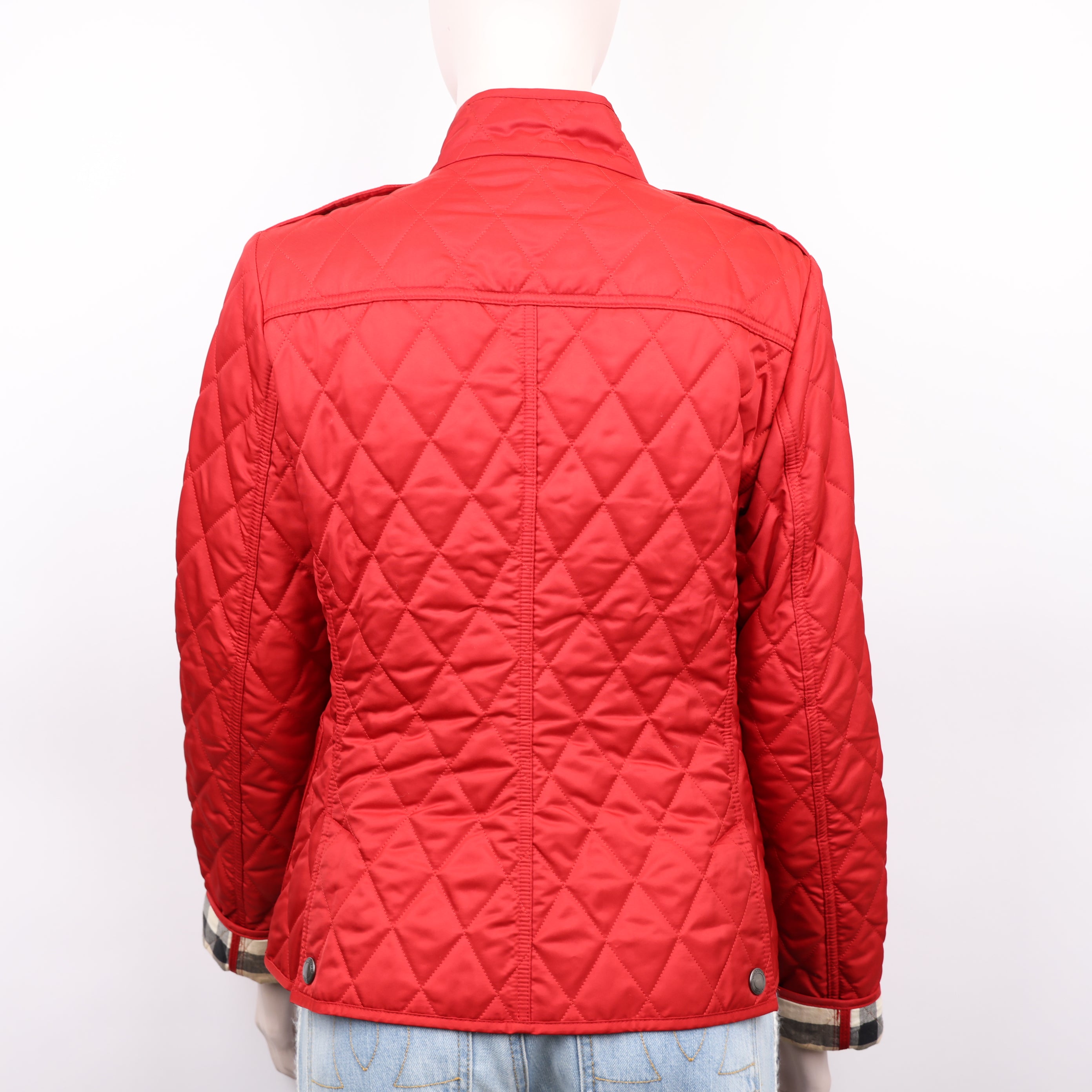 Burberry London Red Diamond Quilted Jacket Size S- Pre Owned