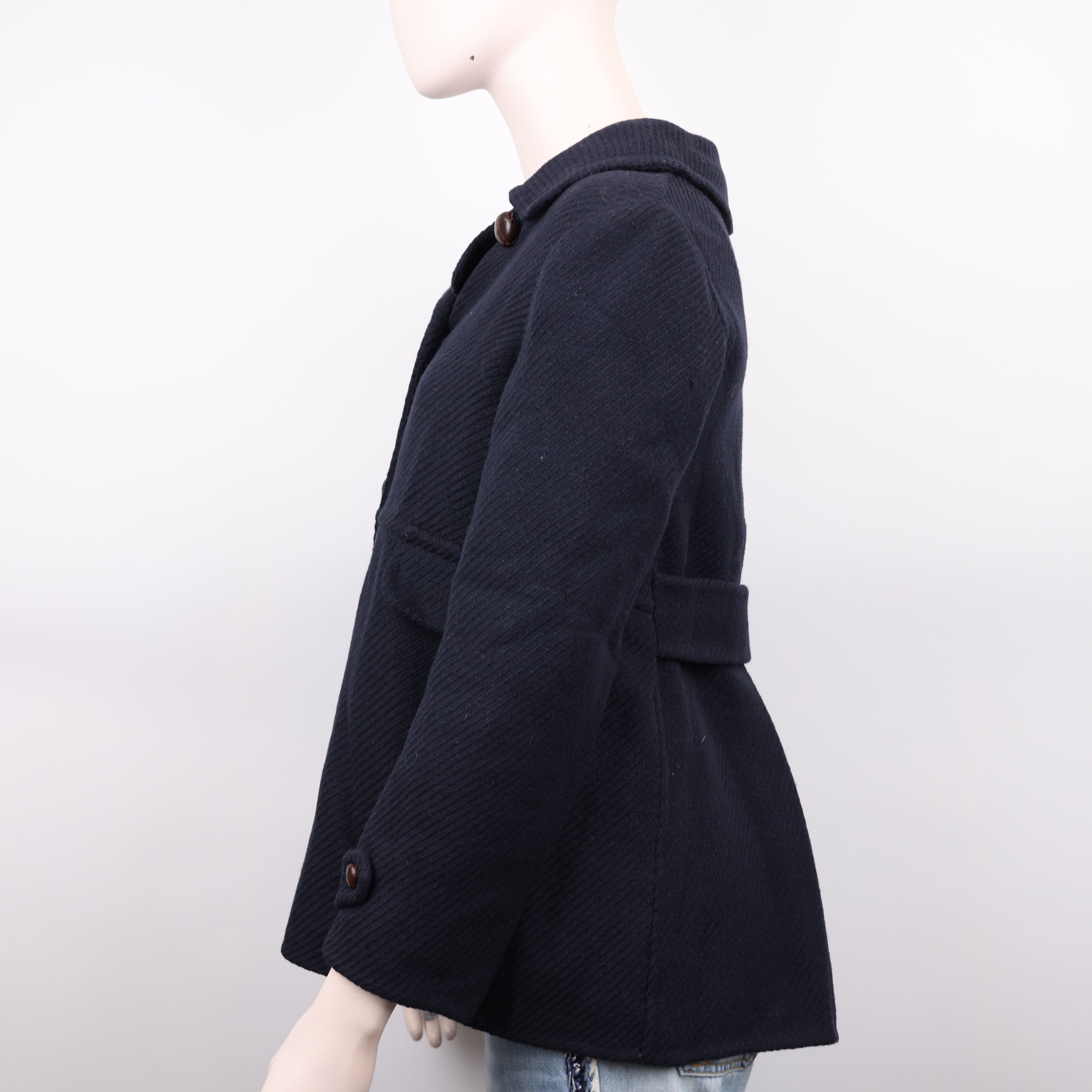 J0948 MaxMara Navy Blue Coat size 10- Pre Owned