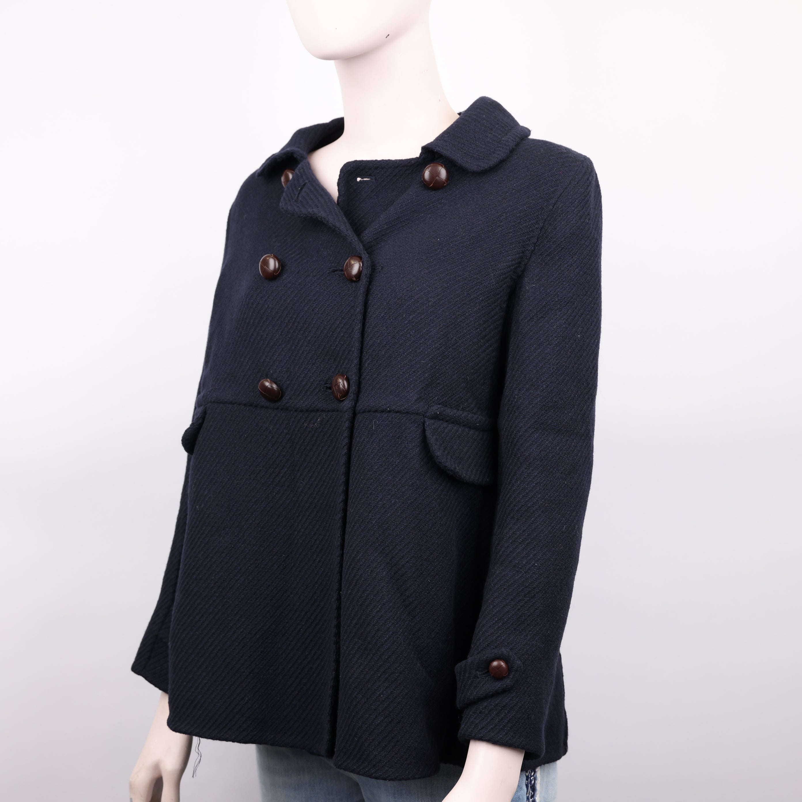 J0948 MaxMara Navy Blue Coat size 10- Pre Owned