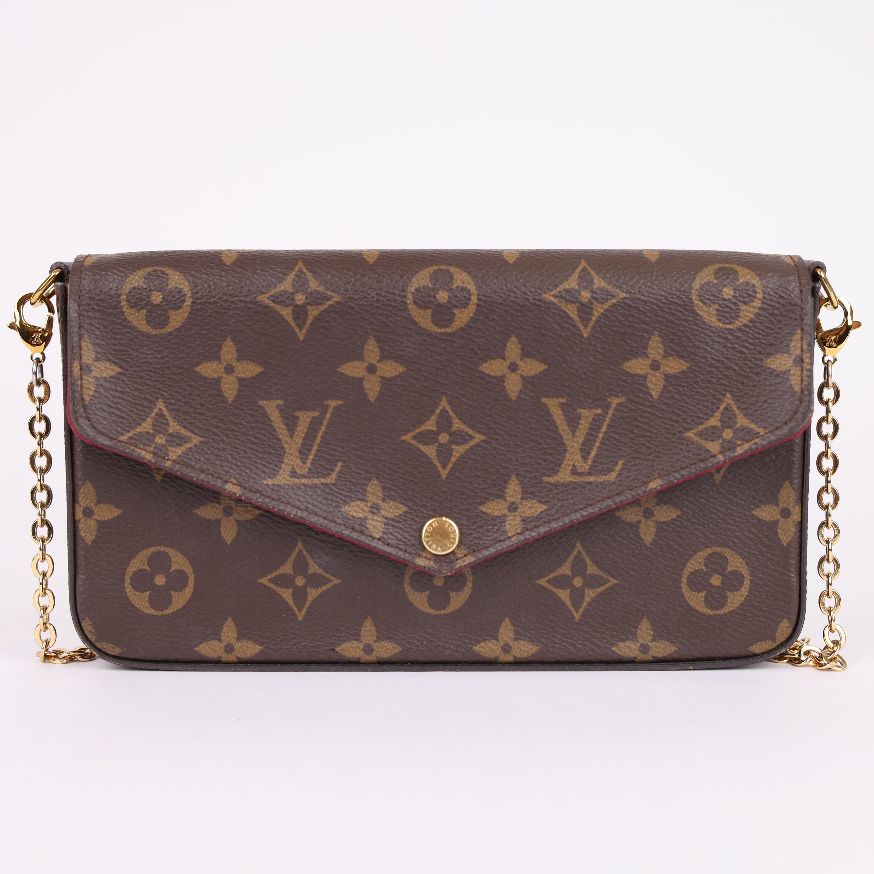 Louis Vuitton Felicie Monogram Shoulder Pochette Brown- Pre Owned