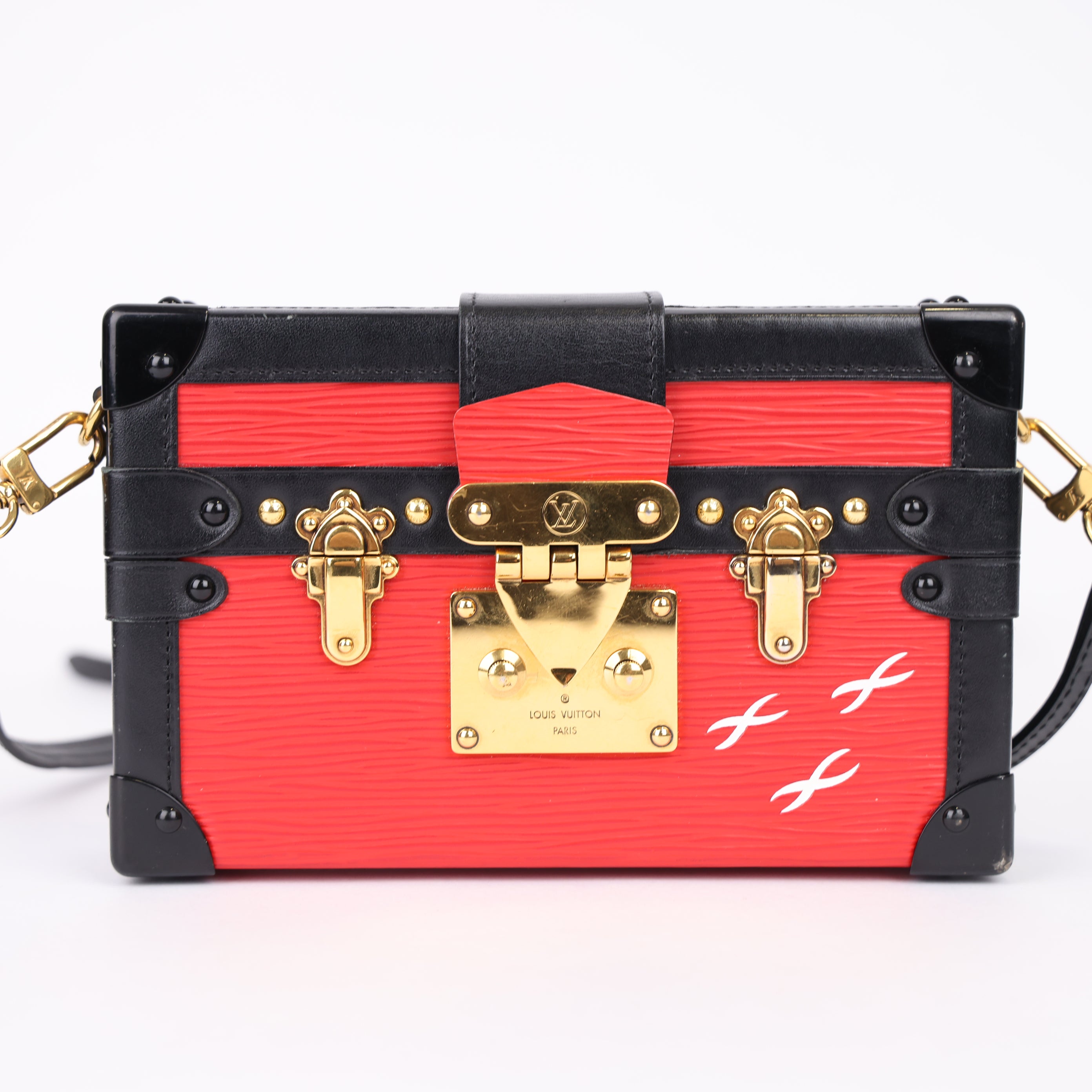 J0959 Louis Vuitton Coquelicot Epi Leather Petit Malle Bag- Pre Owned