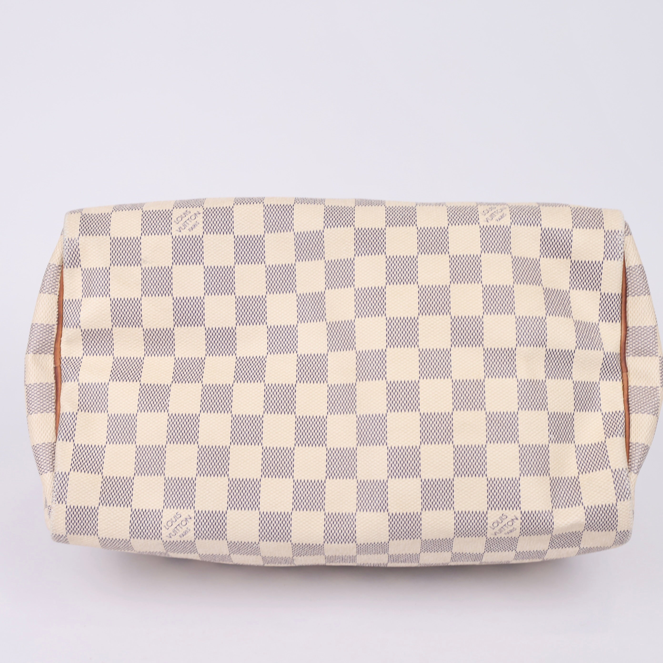 J0966 Louis Vuitton Speedy Handbag Damier 30 White- Pre Owned