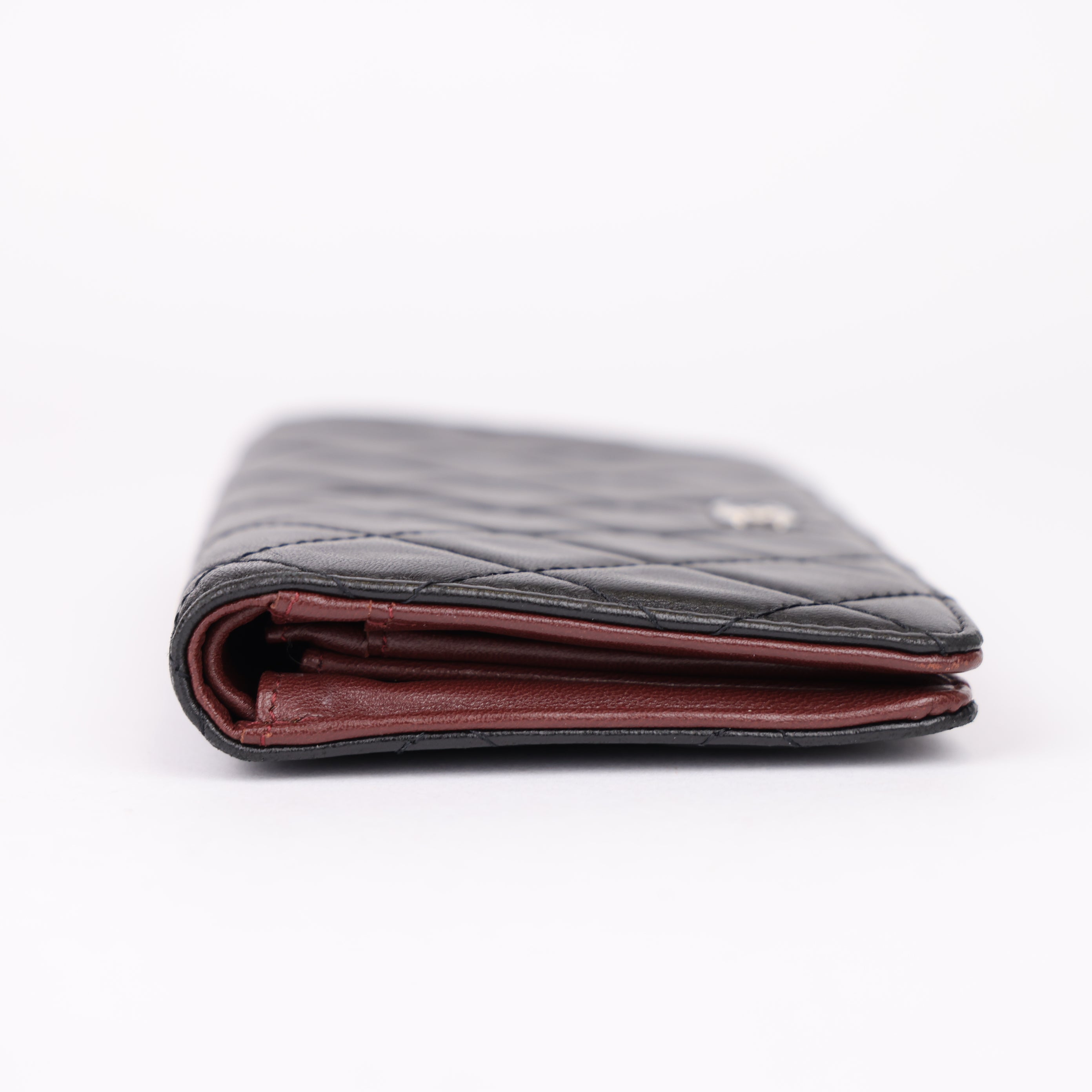 J0975 Chanel Black Lambskin Long Flap Wallet- Pre Owned