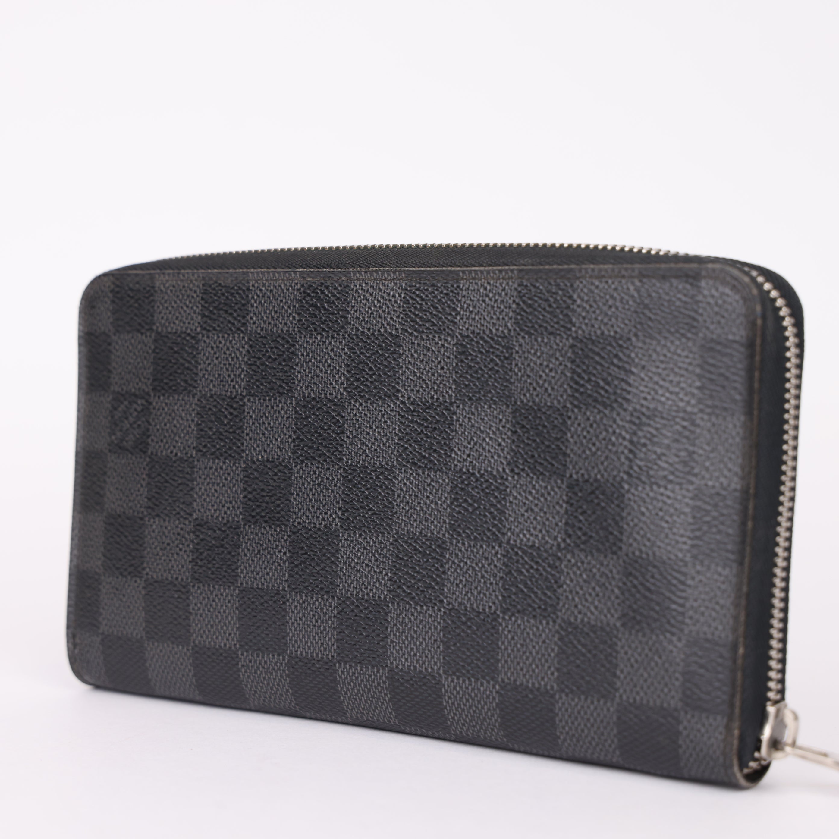 J0986 LOUIS VUITTON Damier Check Graphite Zip Around Large Wallet-Pre Owned