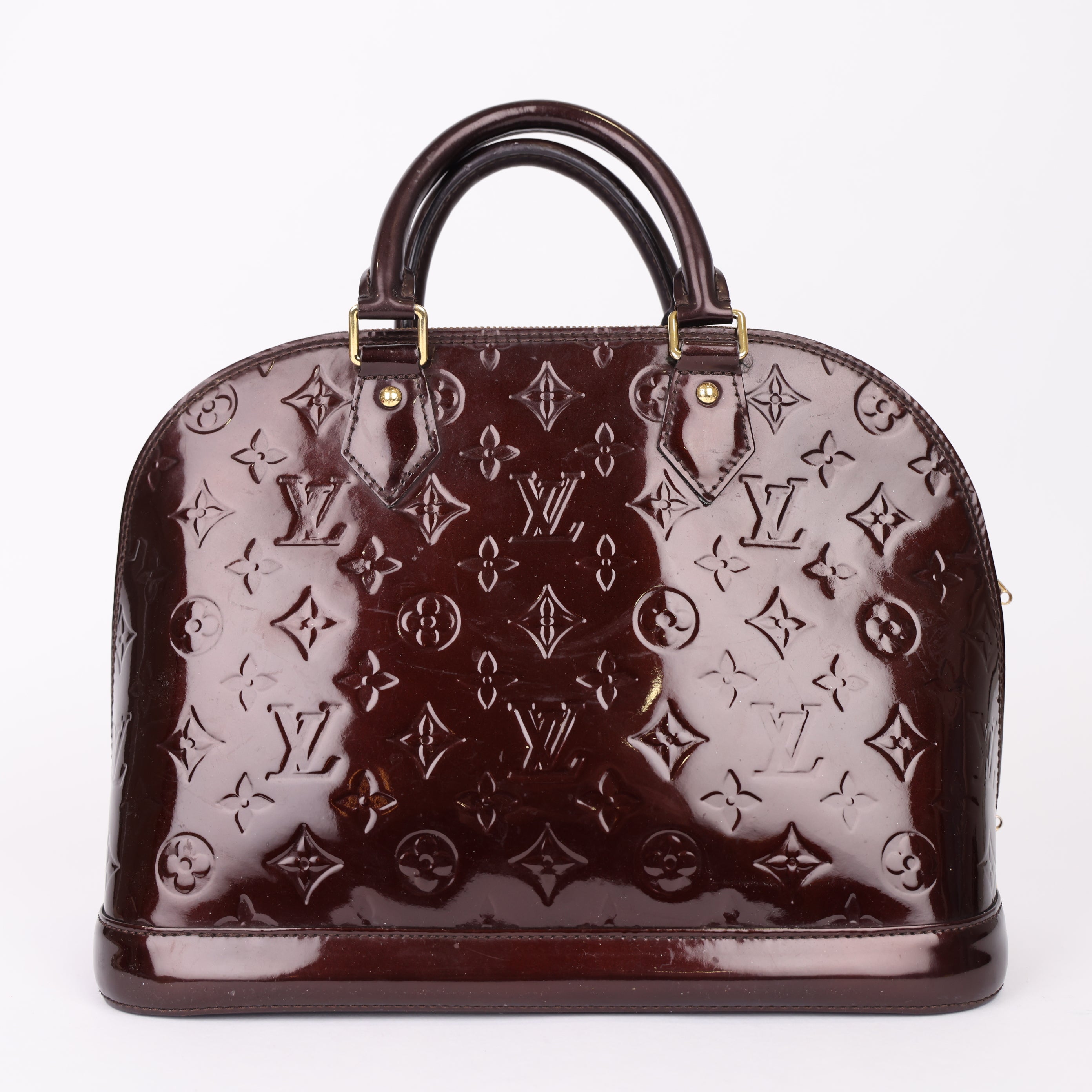 J1995 Louis Vuitton Alma PM in burgundy patent leather Pre-Owned