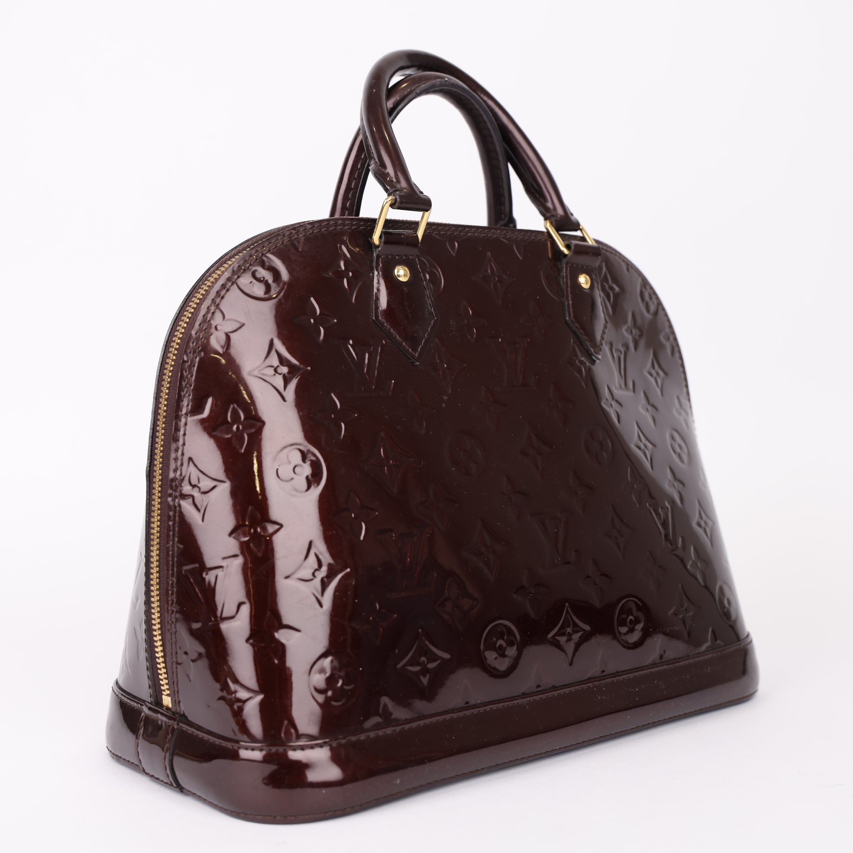 J1995 Louis Vuitton Alma PM in burgundy patent leather Pre-Owned