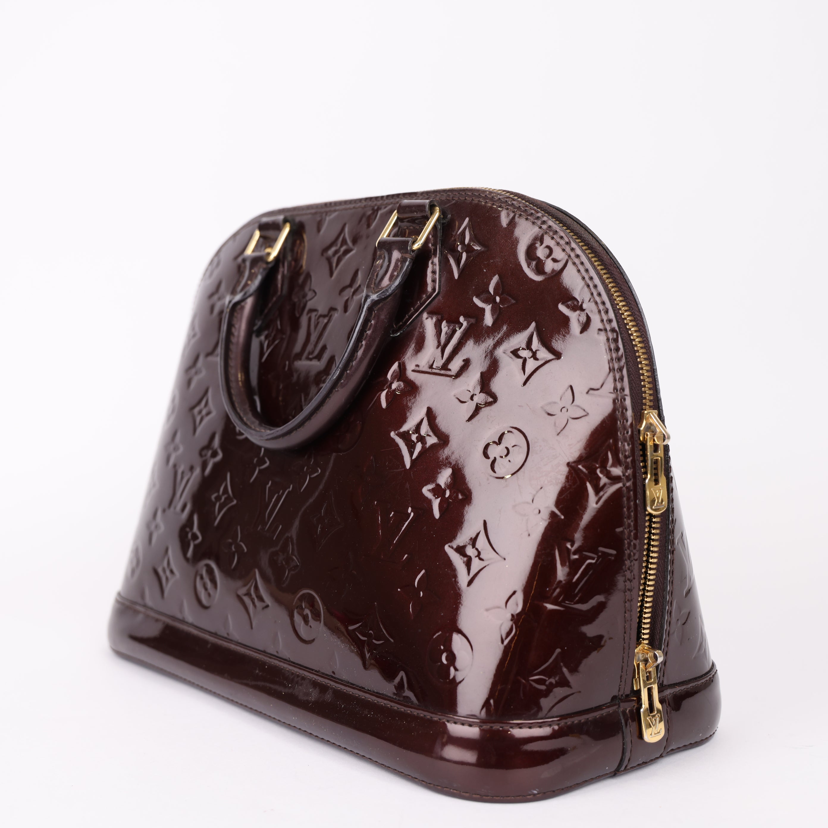 J1995 Louis Vuitton Alma PM in burgundy patent leather Pre-Owned