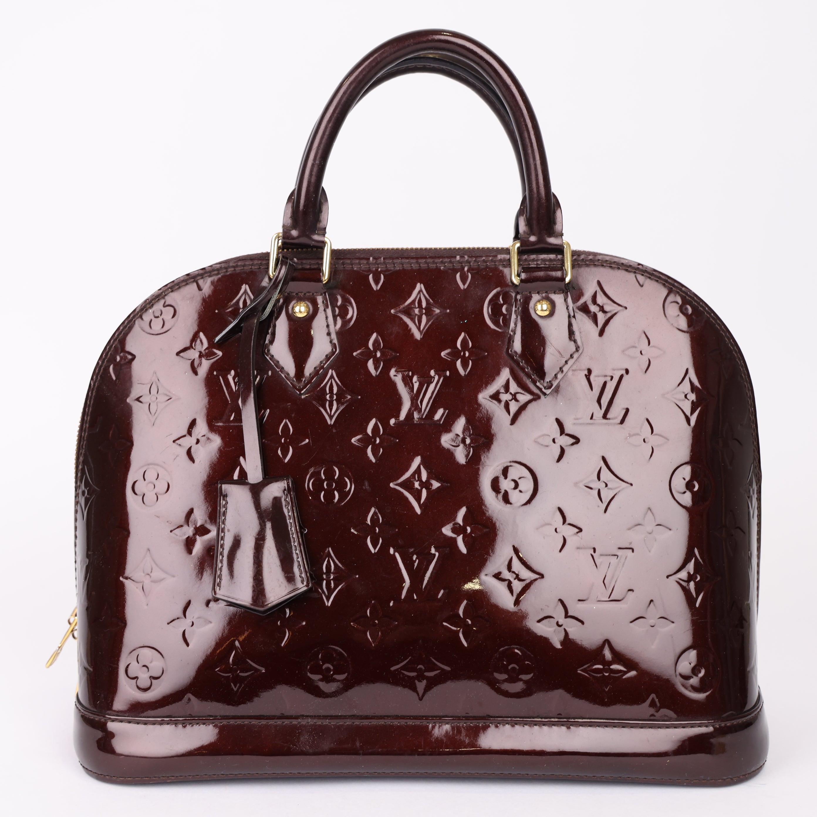 J1995 Louis Vuitton Alma PM in burgundy patent leather Pre-Owned